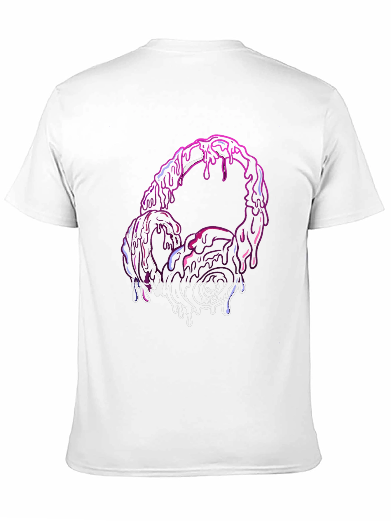 Black Melting Headphones Graphic Tee - Black Cotton Blend view 11