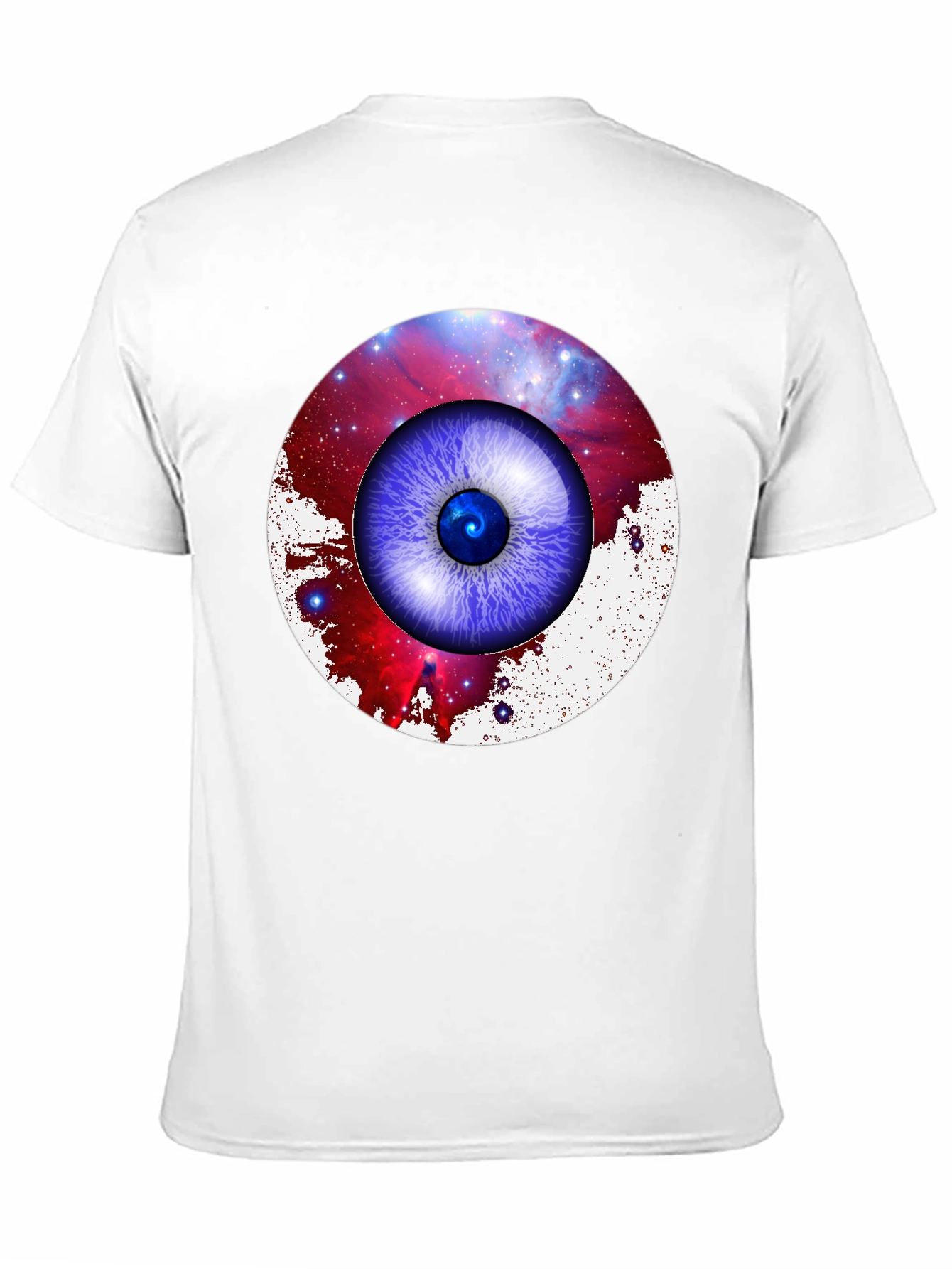 Black Galaxy Eye Graphic Print Crew Neck T-Shirt view 11