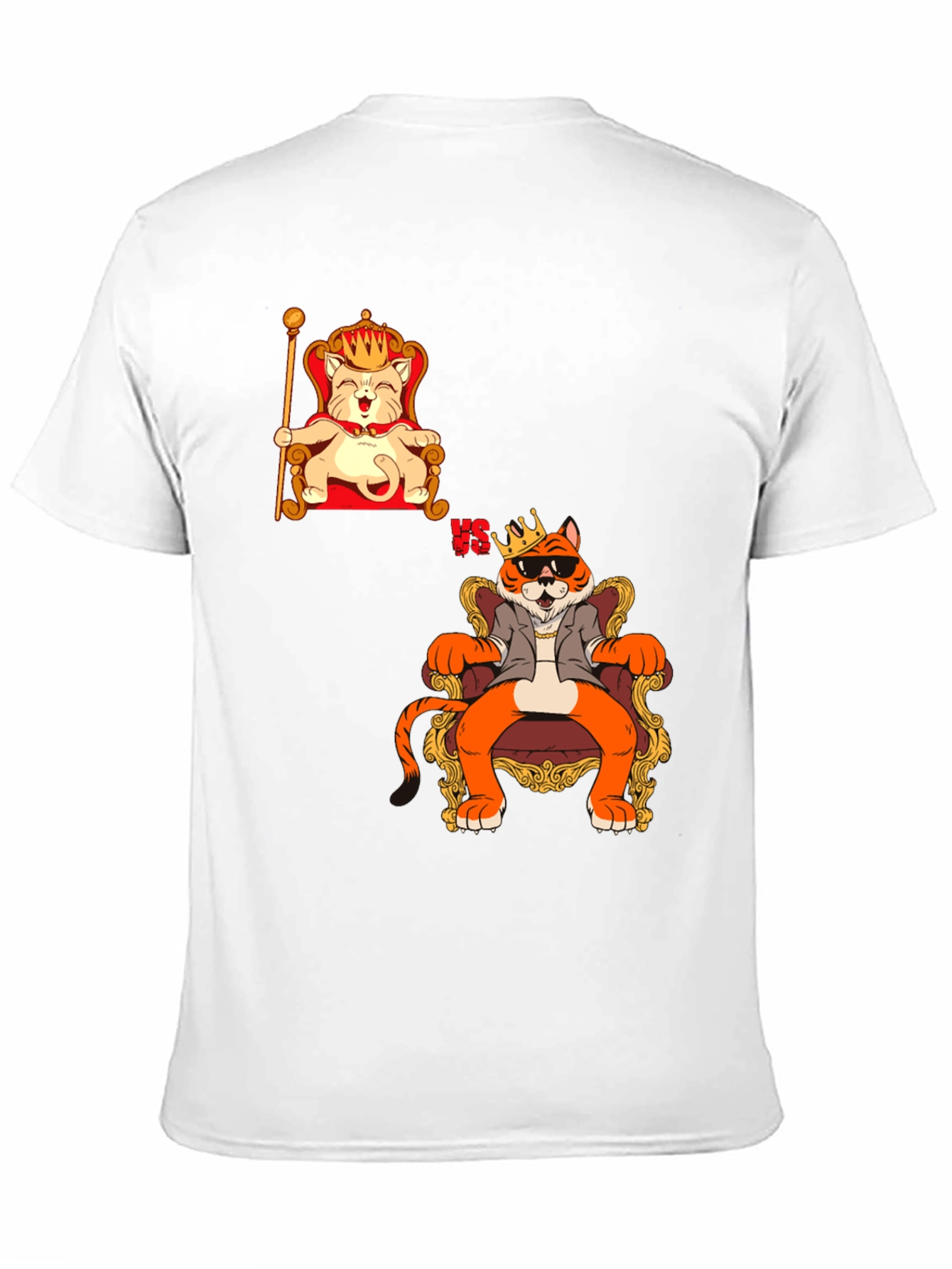 Black King Cat VS King Tiger Black T-Shirt view 11