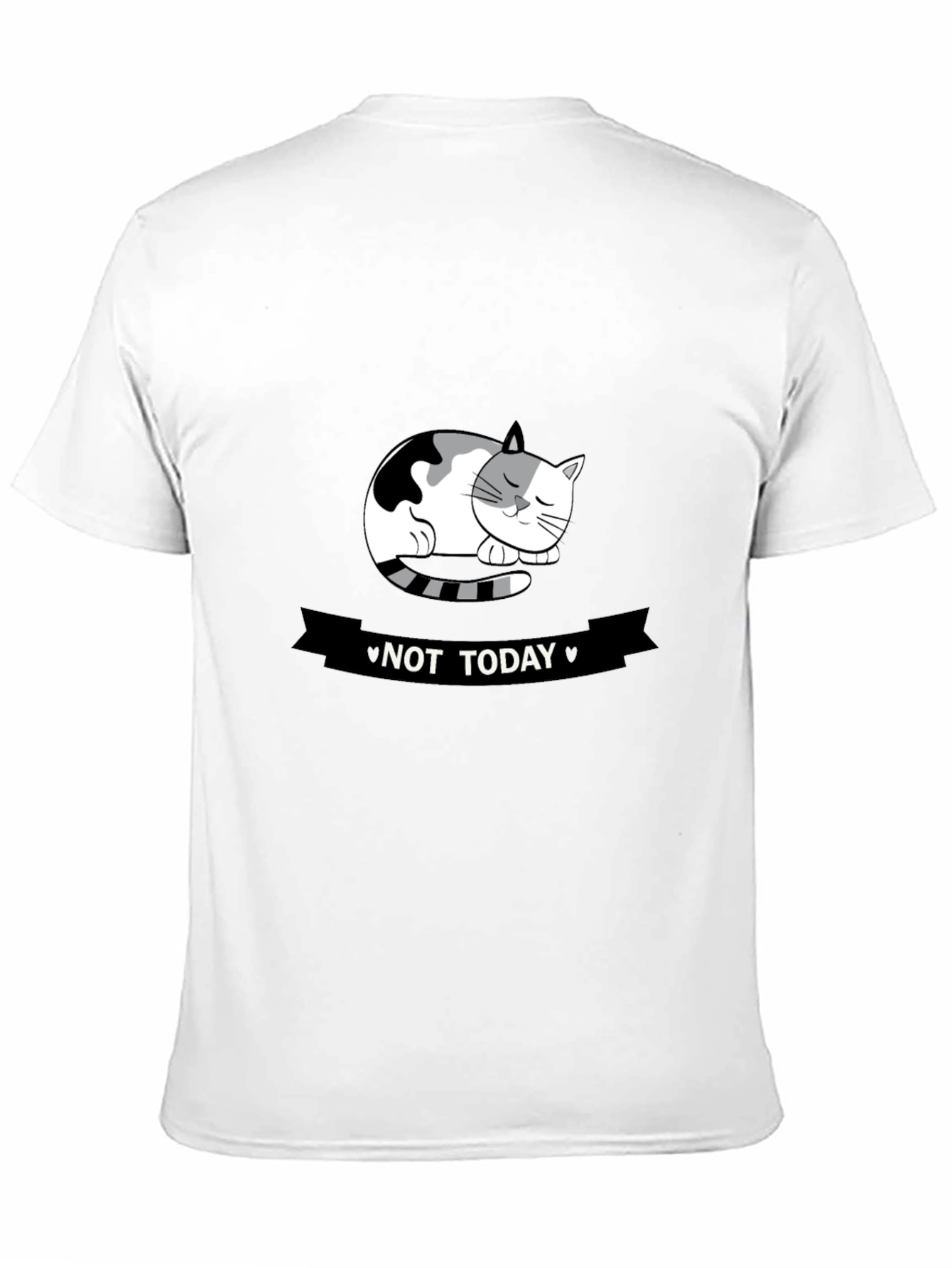 Black Not Today Cat Graphic Tee - Black view 11