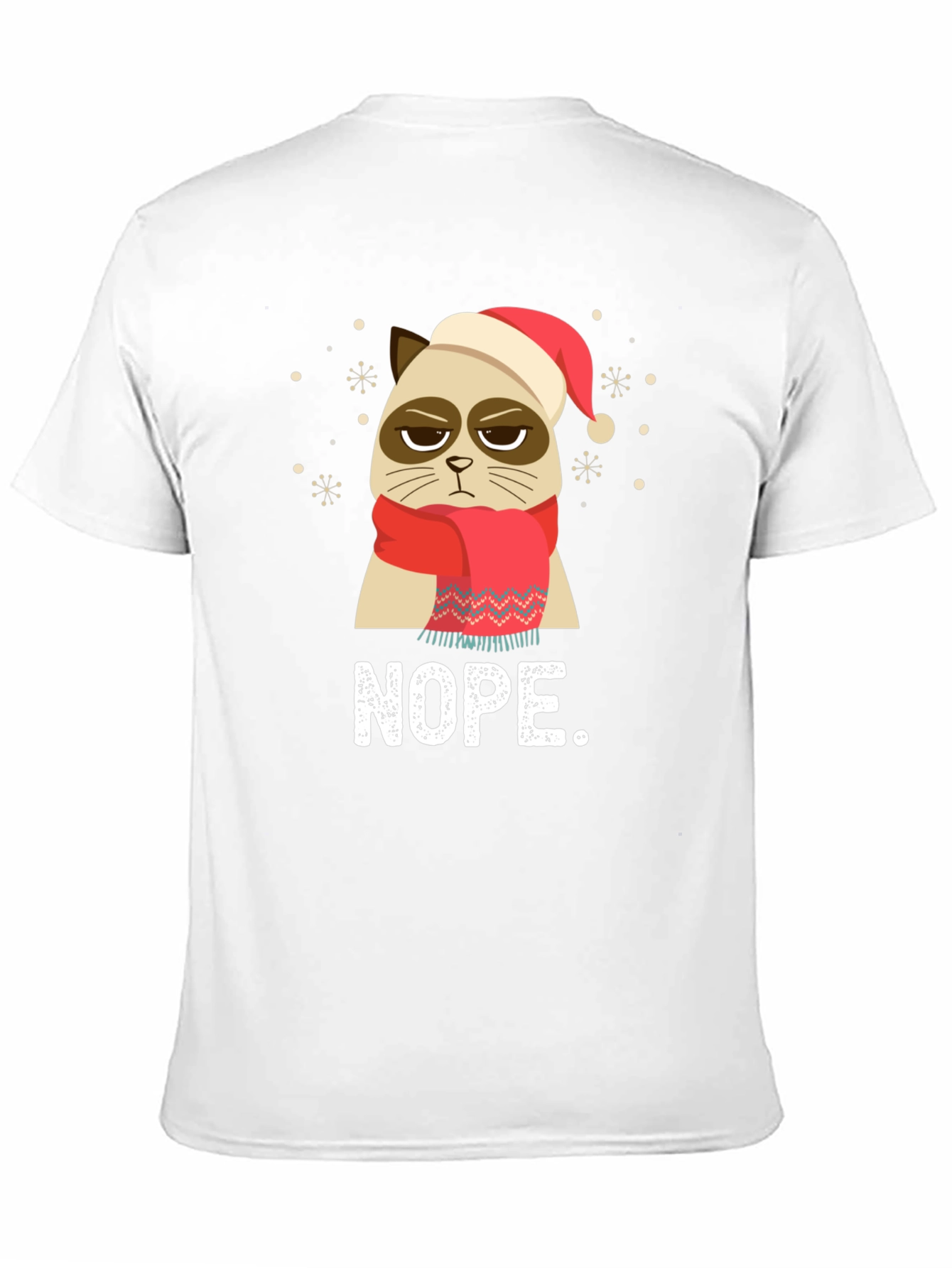 Black Grumpy Cat NOPE Christmas T-Shirt view 11