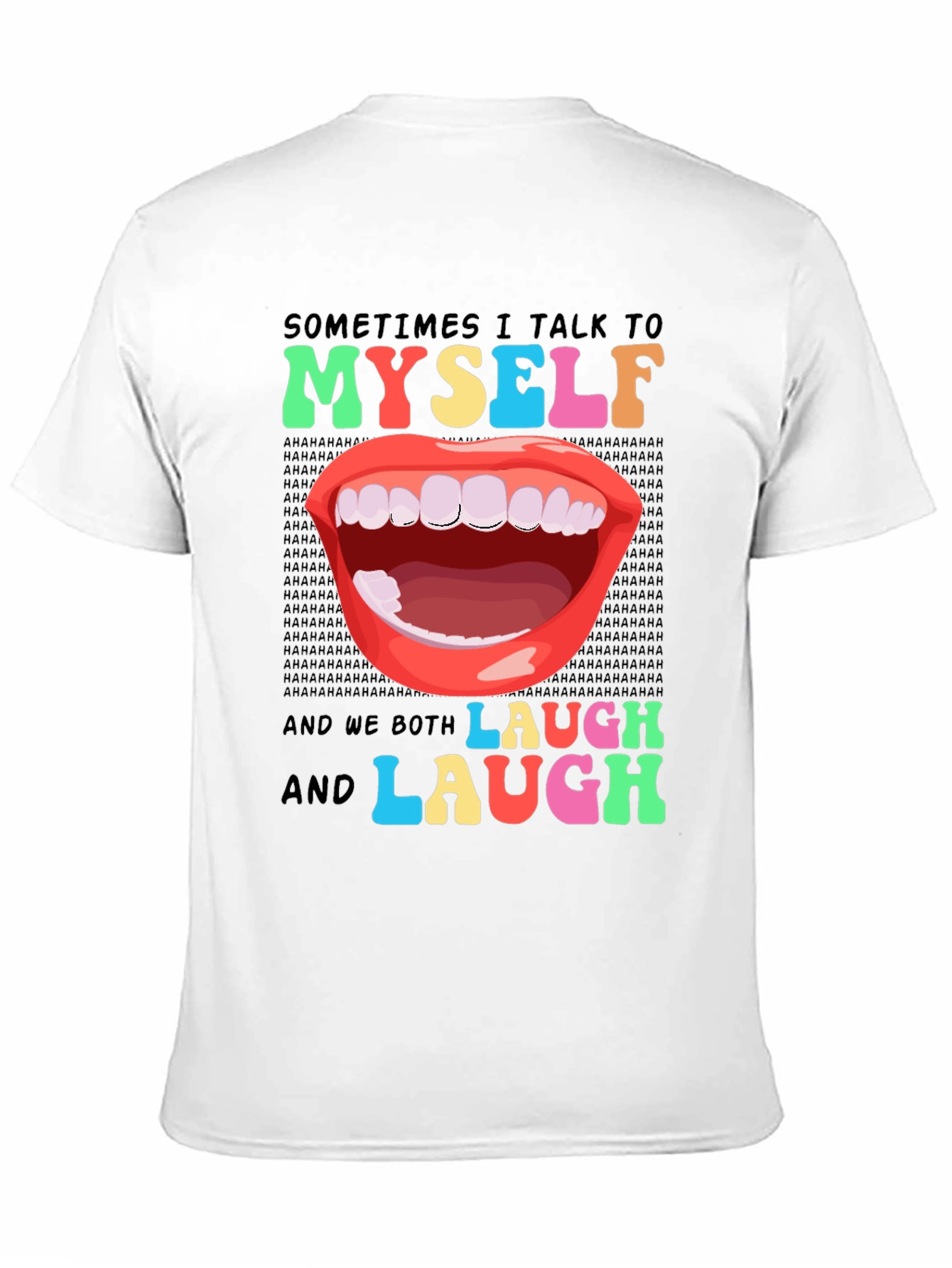 Black Funny Sarcastic Humor T-Shirt: I Talk to Myself view 11