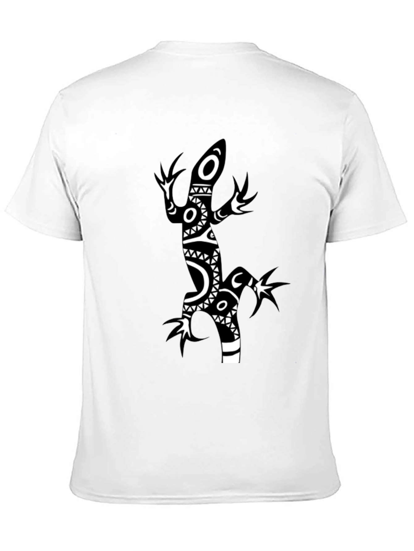 Black Tribal Lizard Black T-Shirt view 11