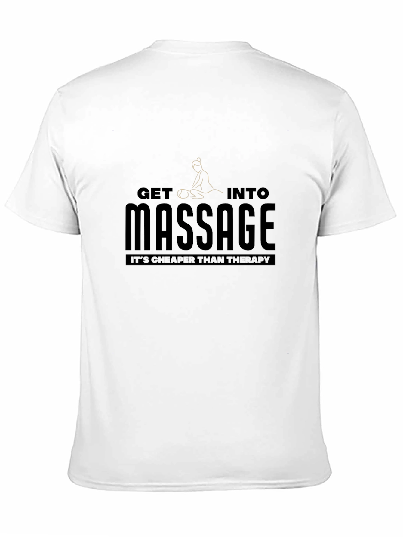 Black Massage Therapy Graphic T-Shirt - Relaxing Style view 11