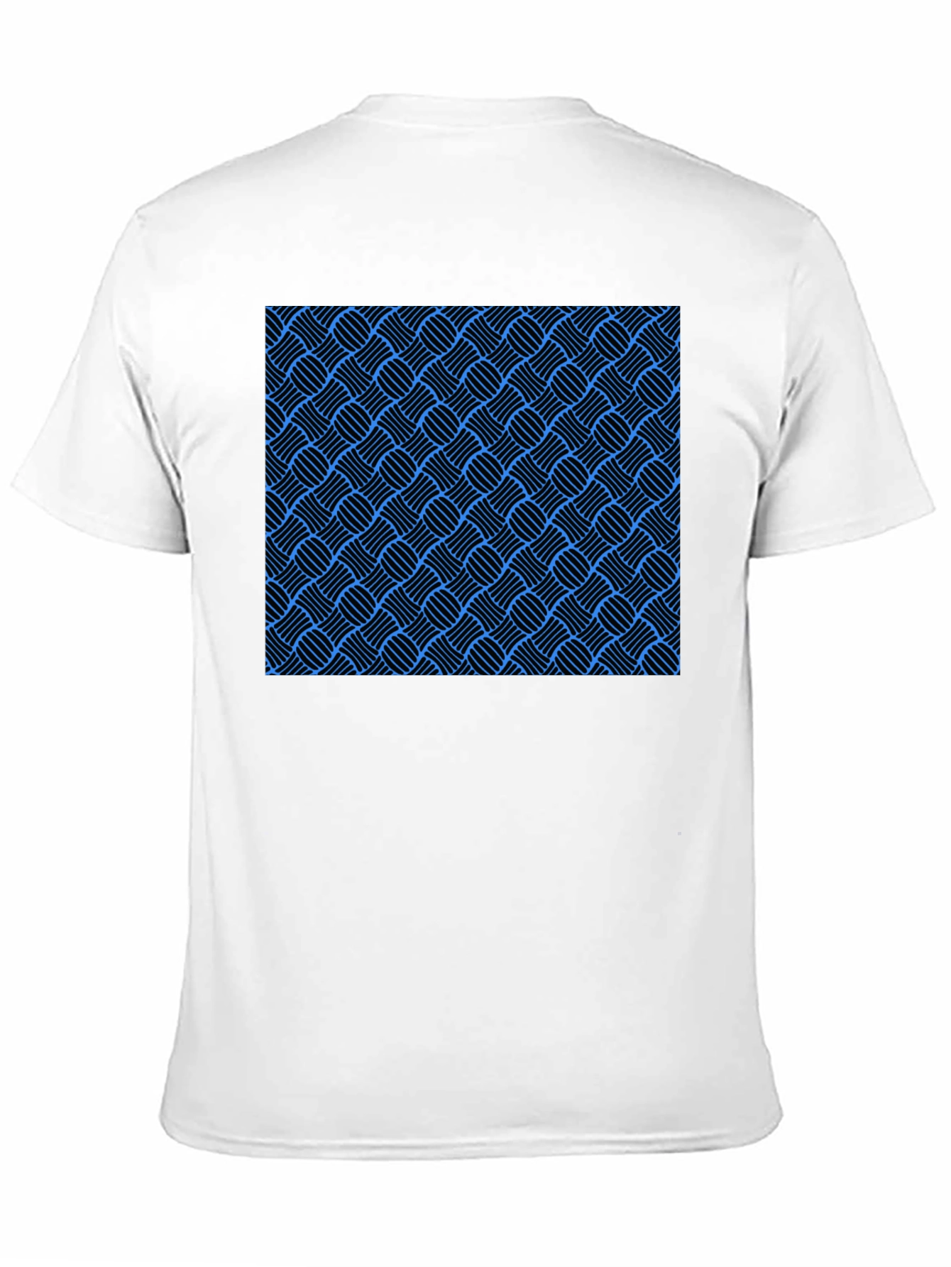 Black Stylish Black T-Shirt with Blue Weave Pattern view 11