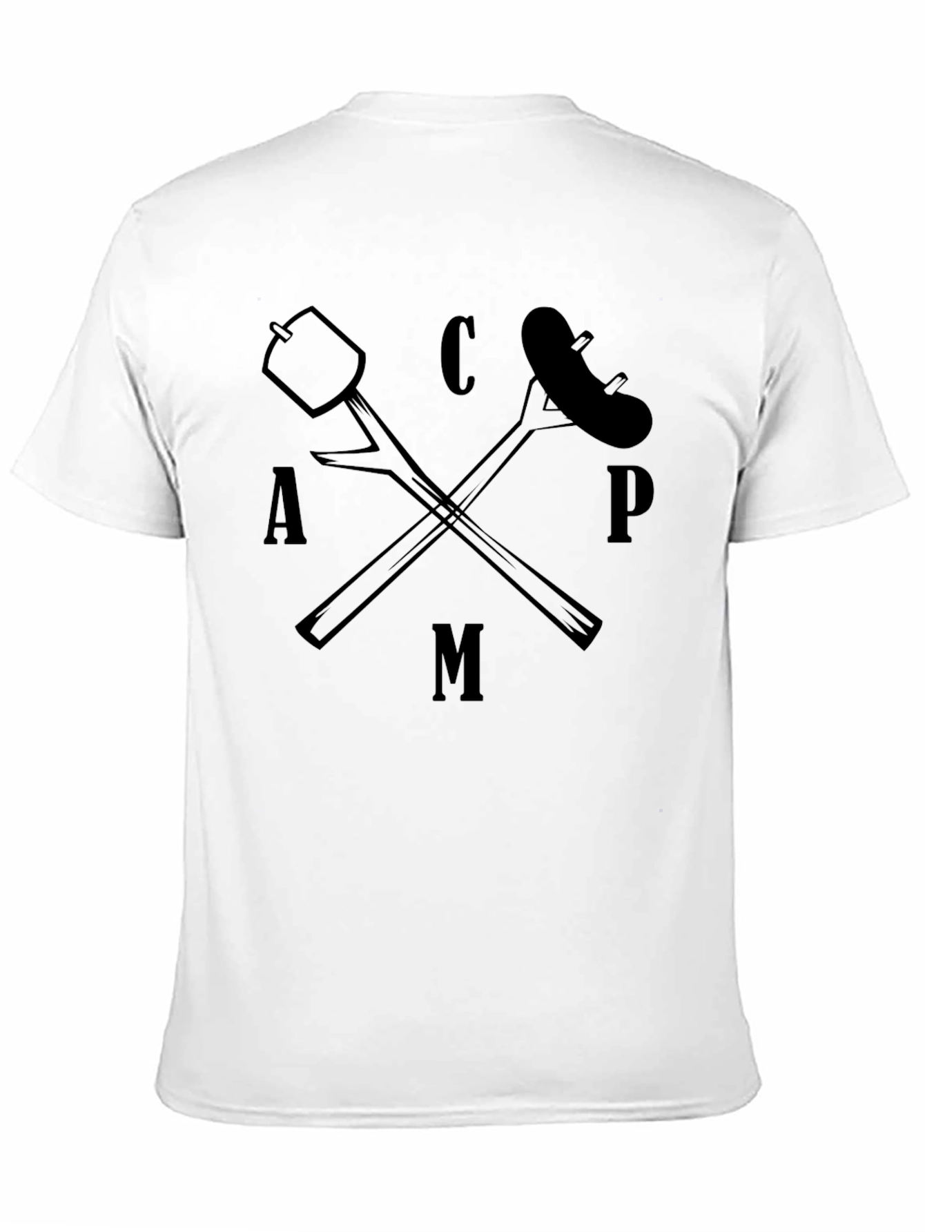 Black Camping Life T-Shirt - Marshmallow and Sausage Graphic Tee view 11