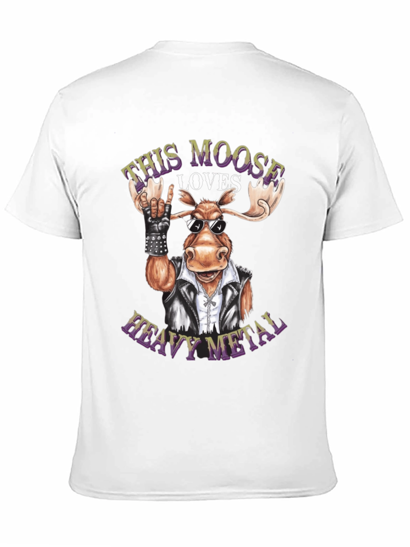 Black Heavy Metal Moose Graphic Tee - Rock On! view 11