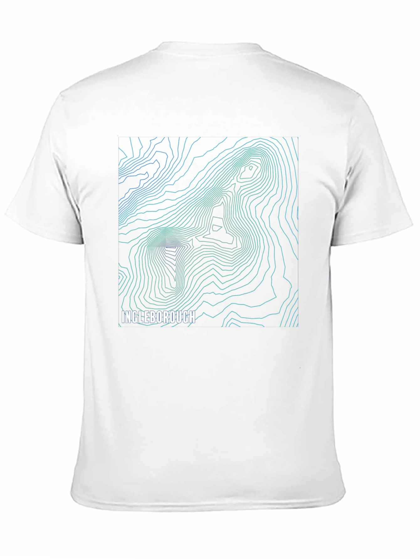 Black Ingleborough Topographic Map T-Shirt view 11