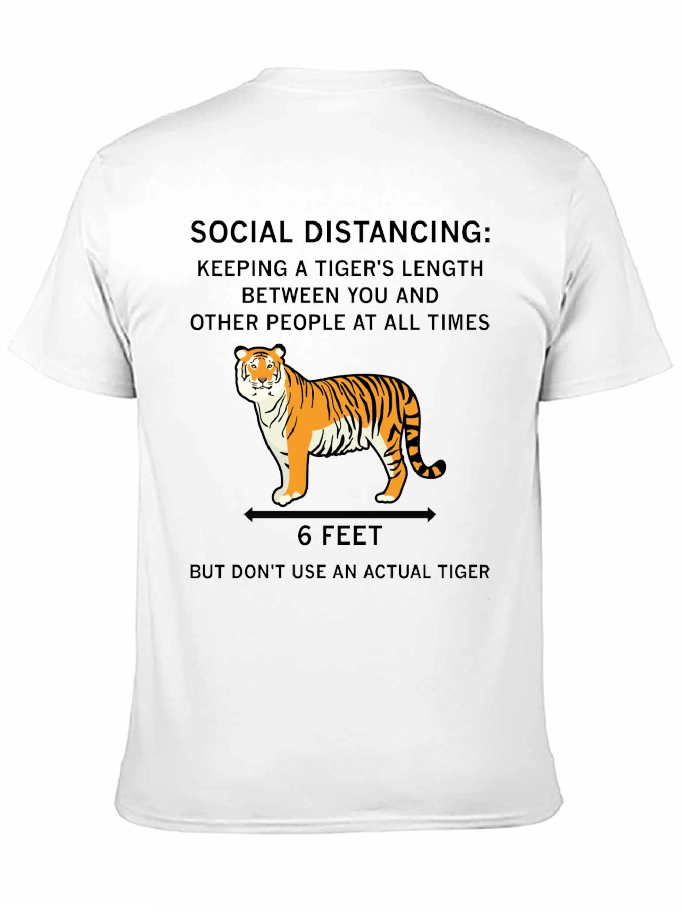 Black Social Distancing Tiger T-Shirt view 11