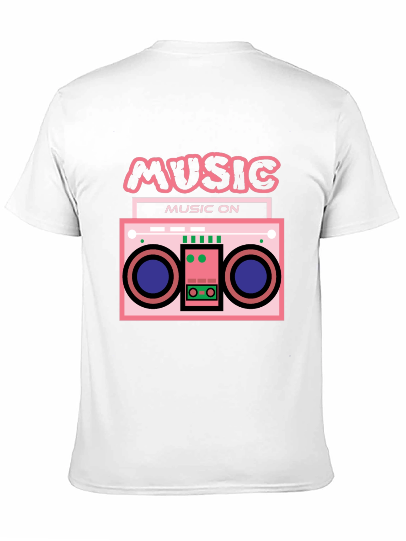 Black Retro Boombox Music T-Shirt view 11