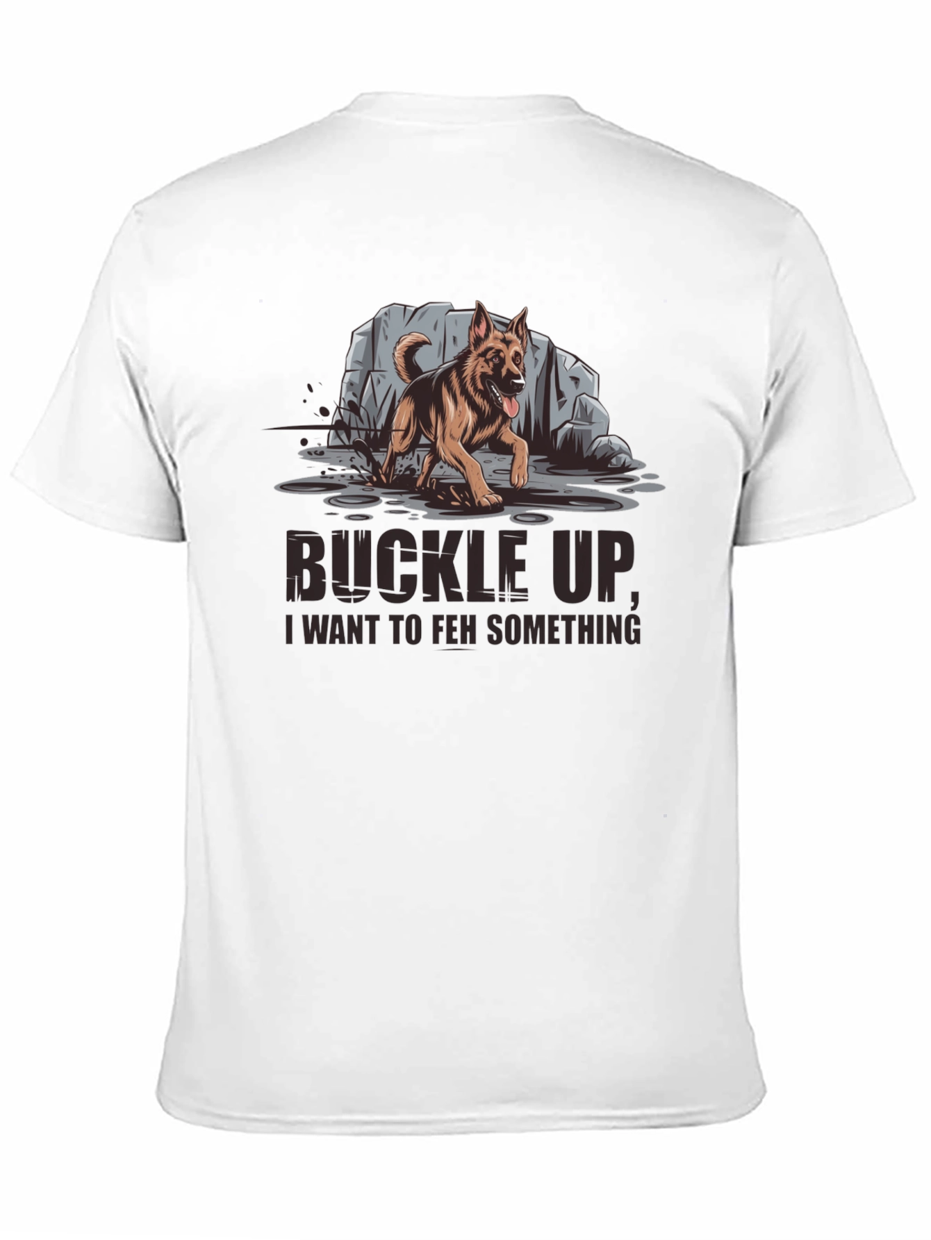 Black Buckle Up German Shepherd Graphic Tee view 11