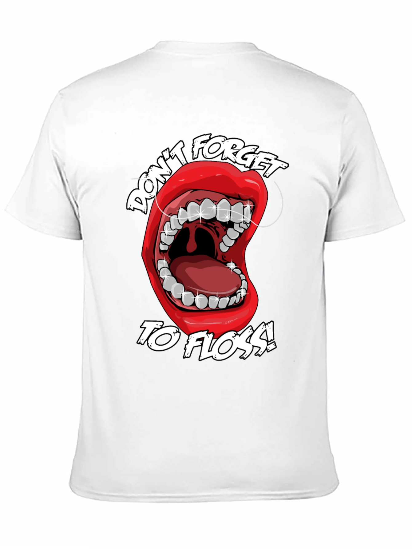 Black Don't Forget to Floss! Graphic T-Shirt view 11