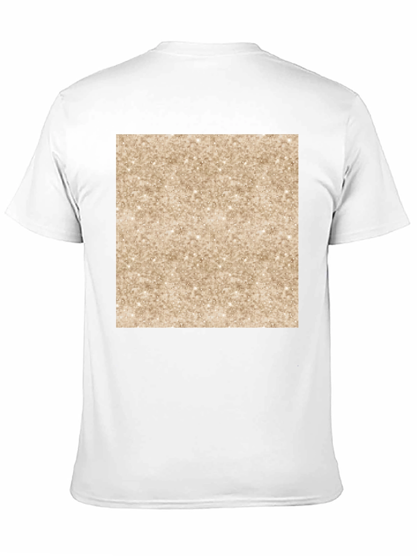 Black Stylish Black Tee with Glittery Gold Square Graphic view 11