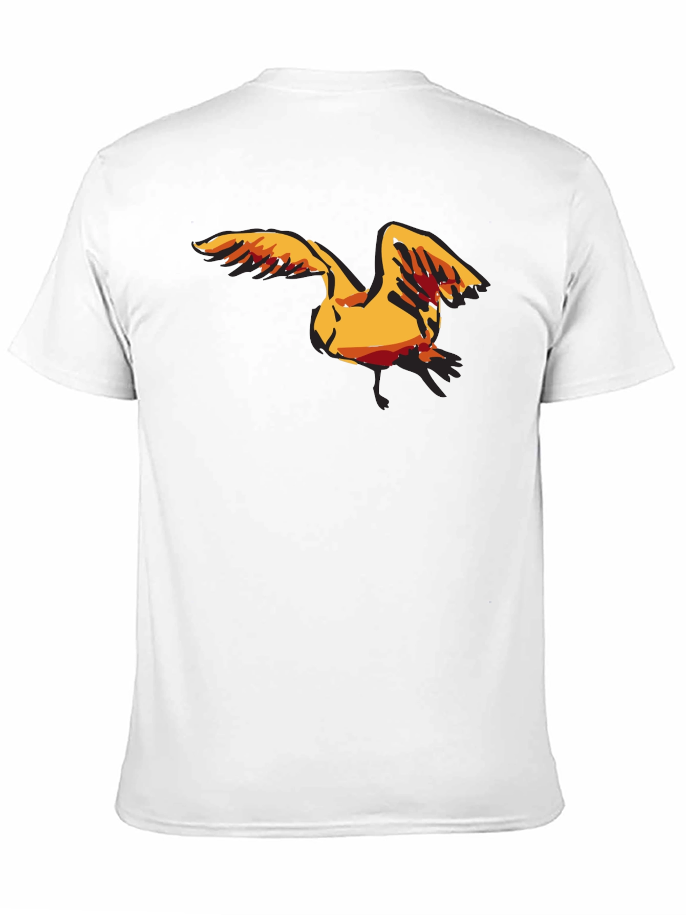 Black Men's Black T-Shirt with Seagull Graphic view 11