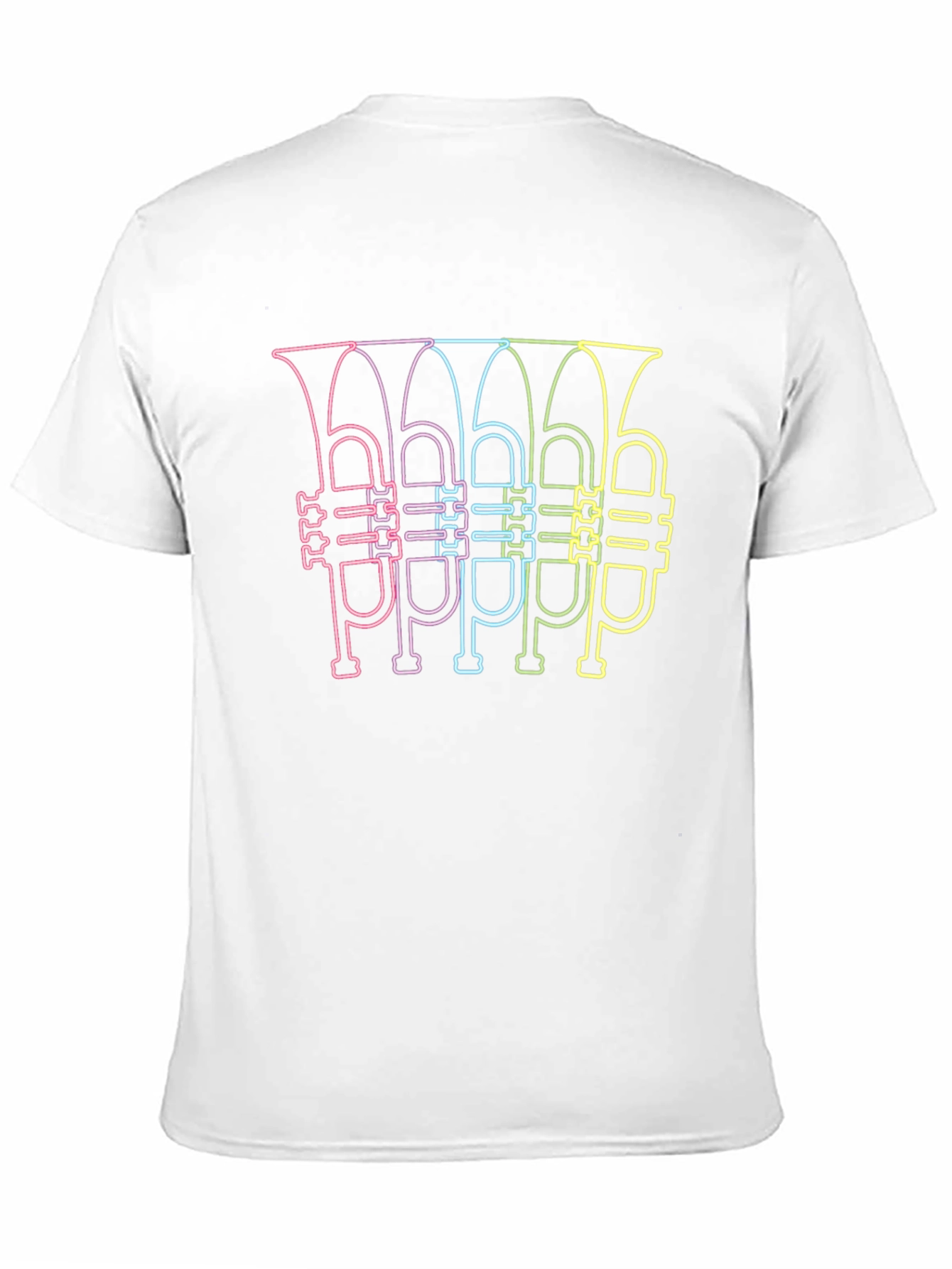 Neon Tuba Line Art Graphic T-Shirt - 11