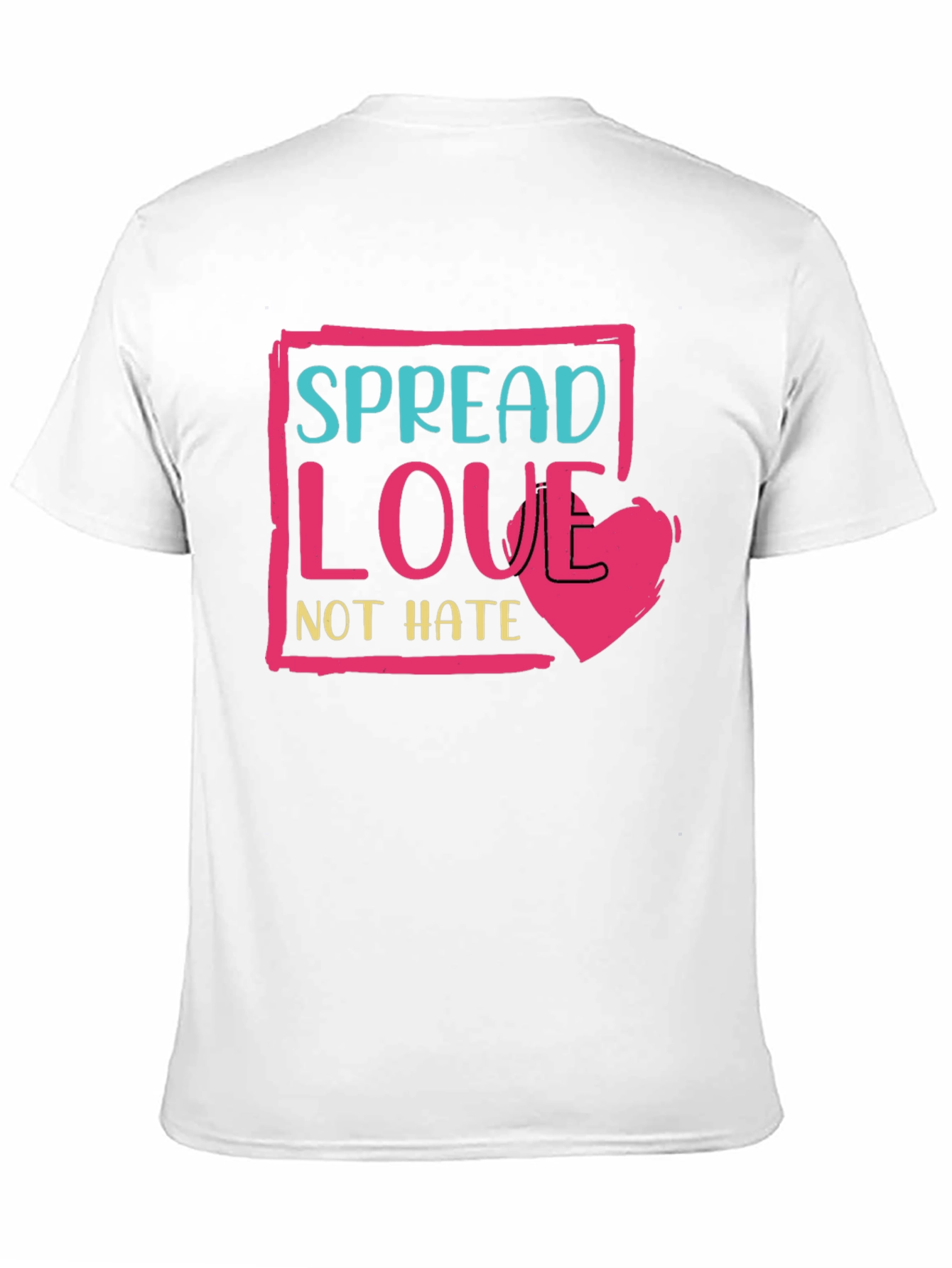 Black Spread Love Not Hate T-Shirt - Positive Message Tee view 11