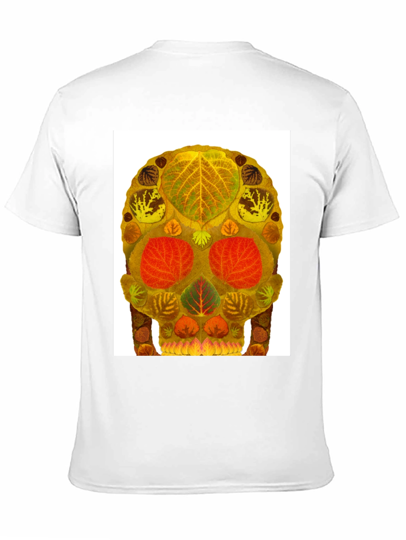 Black Leaf Skull Graphic Tee - Unique Nature Art T-Shirt view 11