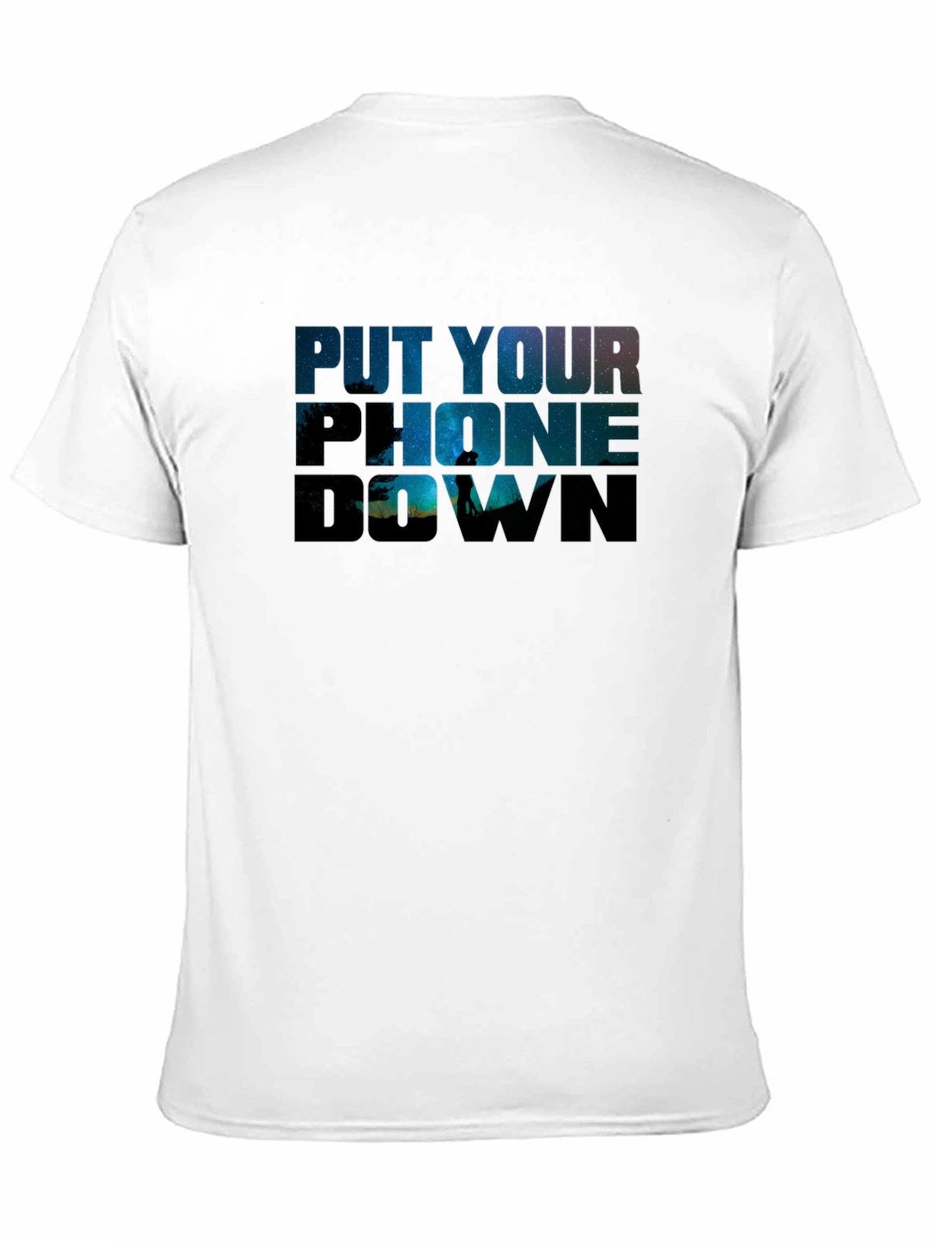 Black Put Your Phone Down Graphic T-Shirt view 11