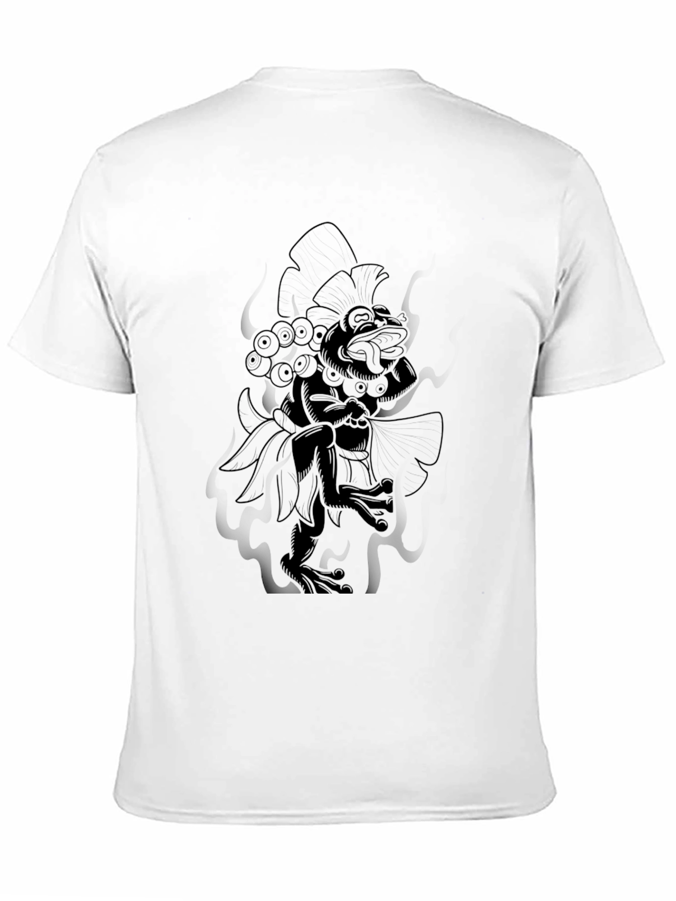 Black Black Graphic Tee - Aztec Frog Design view 11