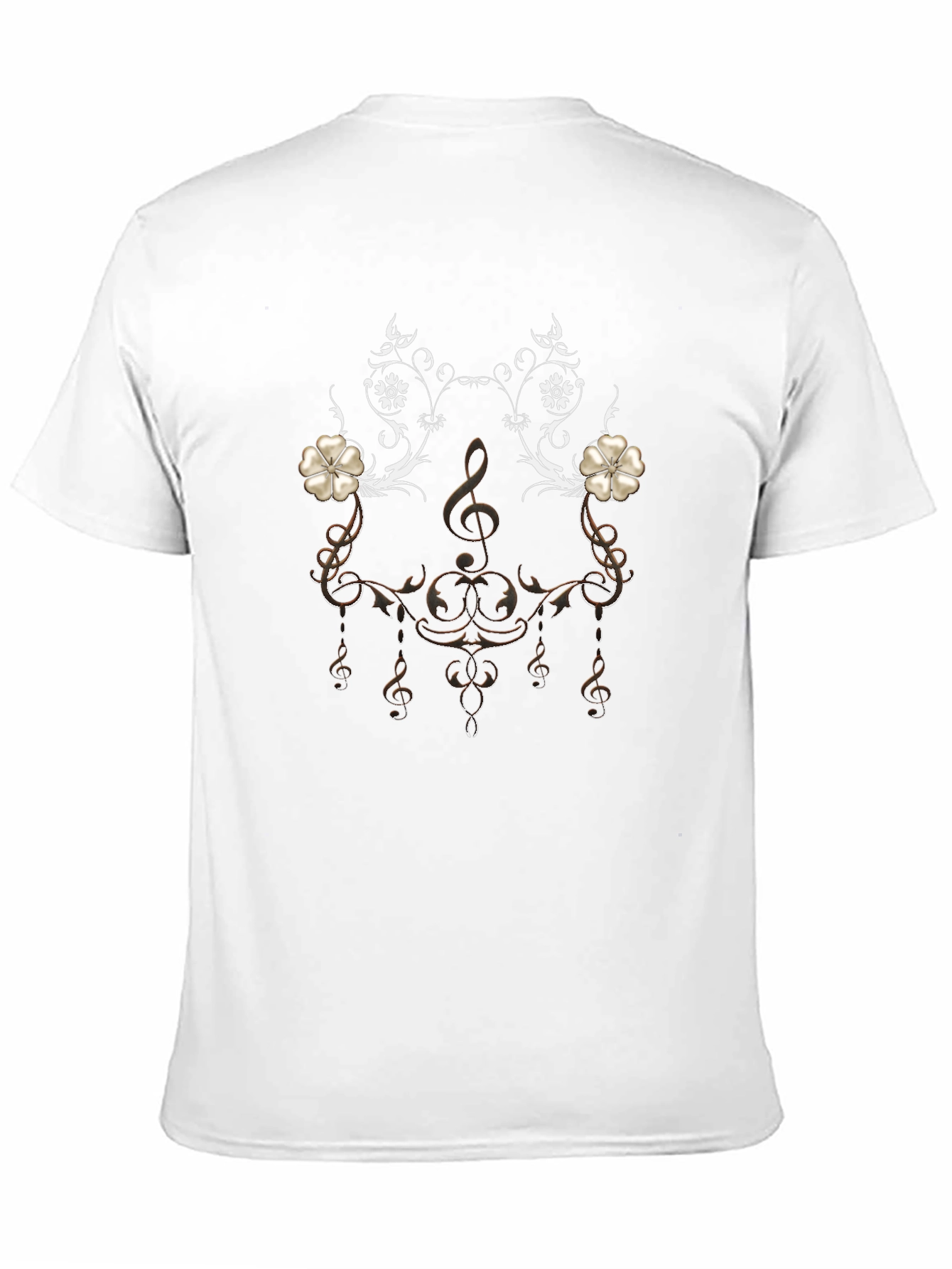 Black Musical Note Floral T-Shirt view 11