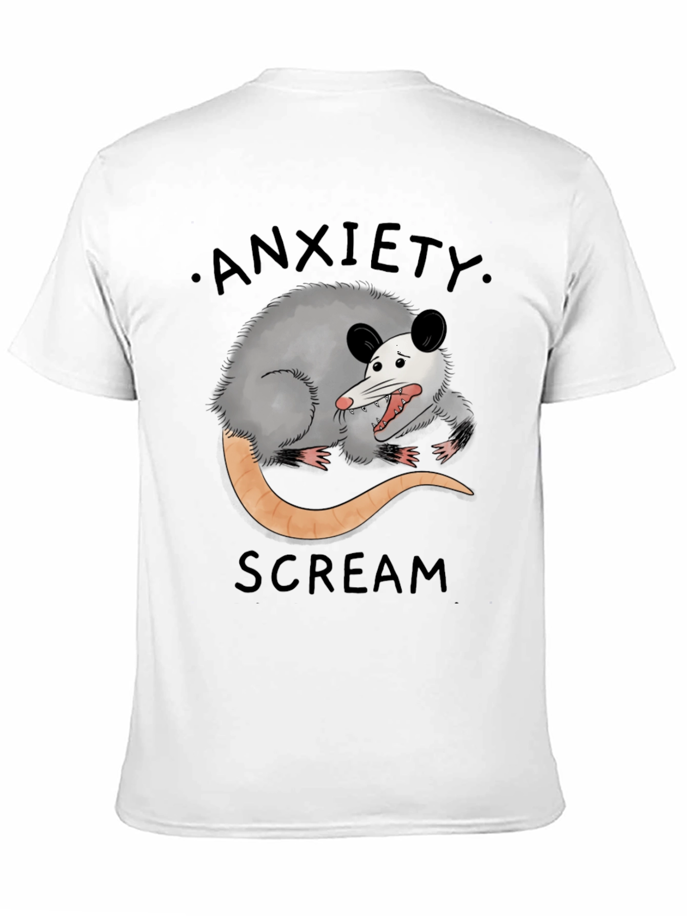 Black Anxiety Scream Opossum Graphic Tee view 11