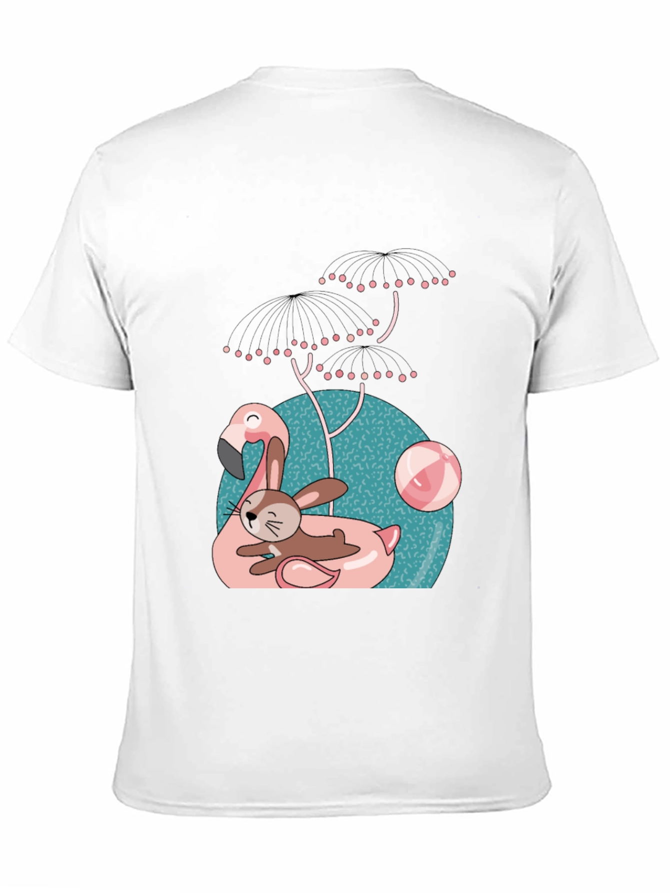 Black Fun Flamingo & Bunny Graphic T-Shirt view 11