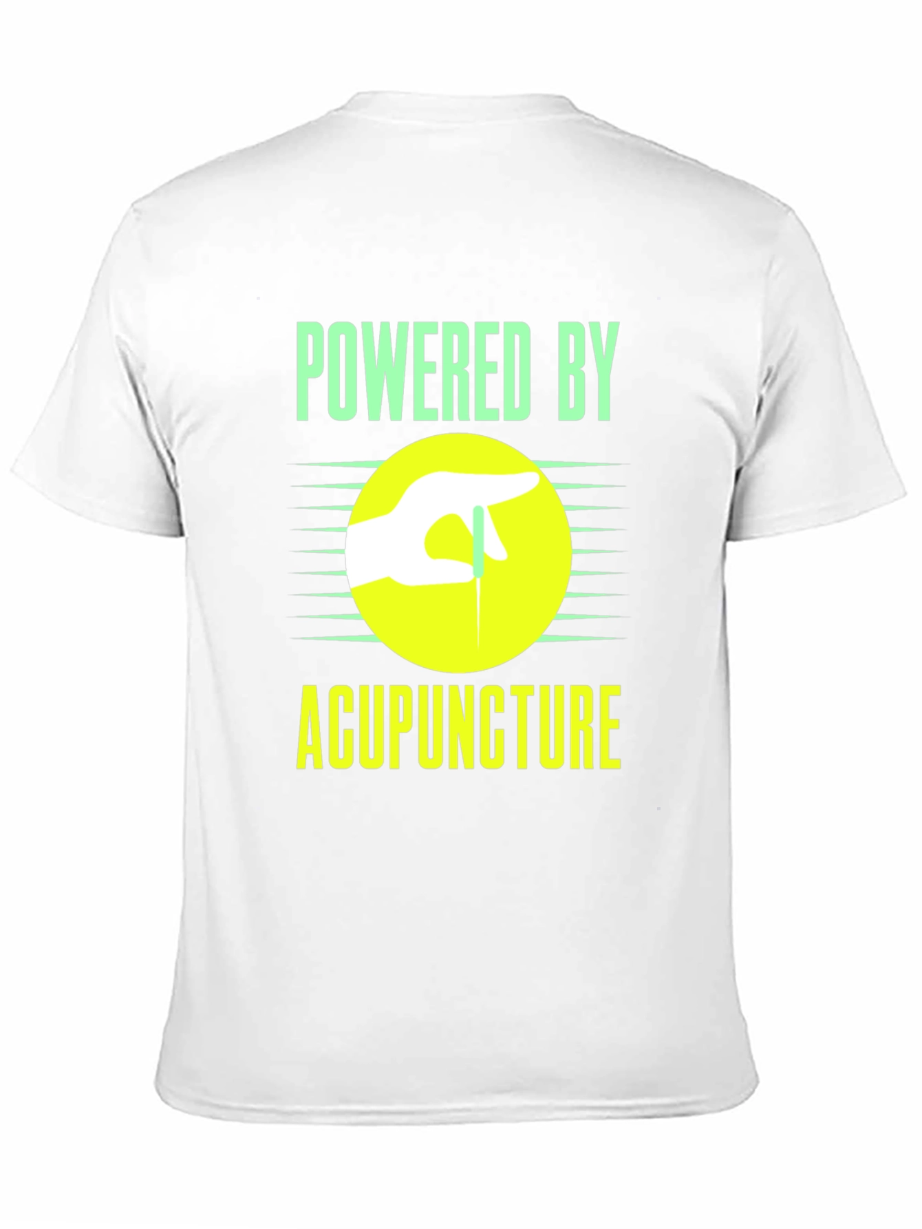 Black Powered By Acupuncture Graphic T-Shirt view 11