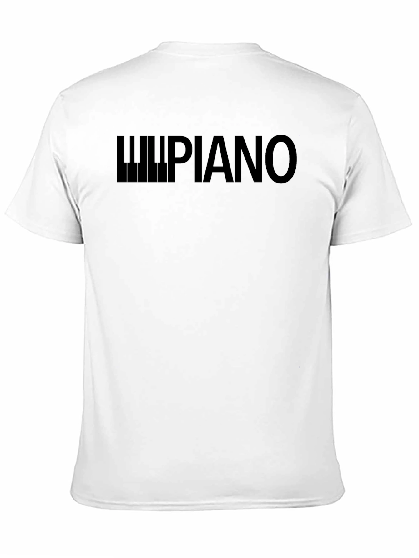 Black Piano Keys Graphic Print Black T-Shirt view 11