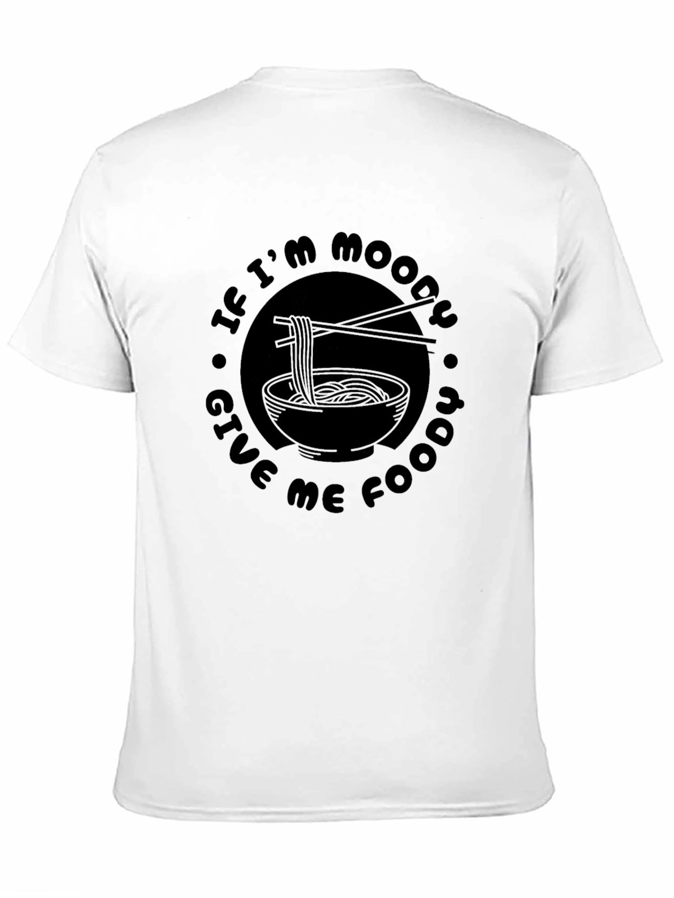 Black Moody Foodie Black T-Shirt - Ramen Design view 11