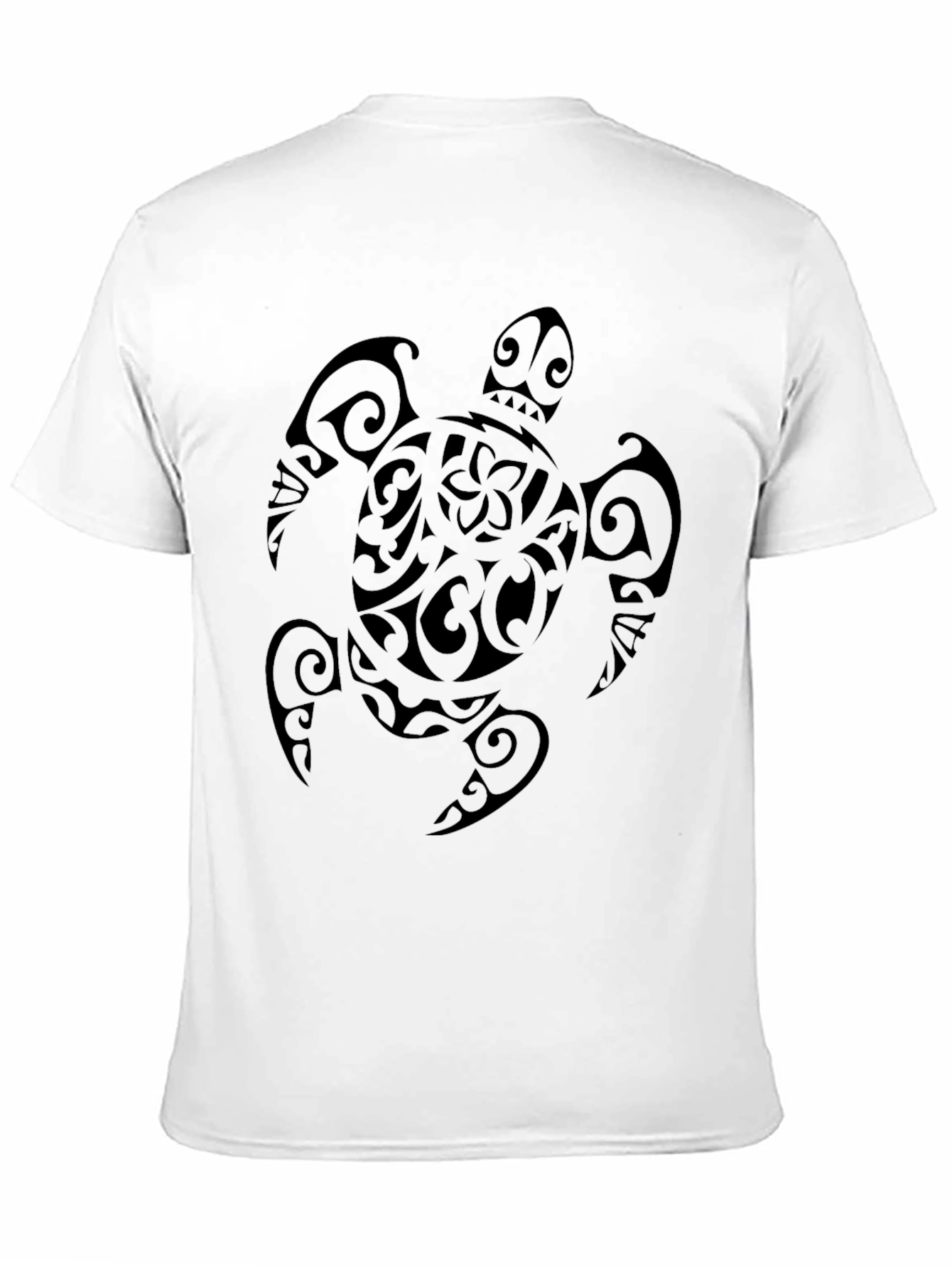 Black Tribal Turtle Graphic Tee - Black Cotton T-Shirt view 11