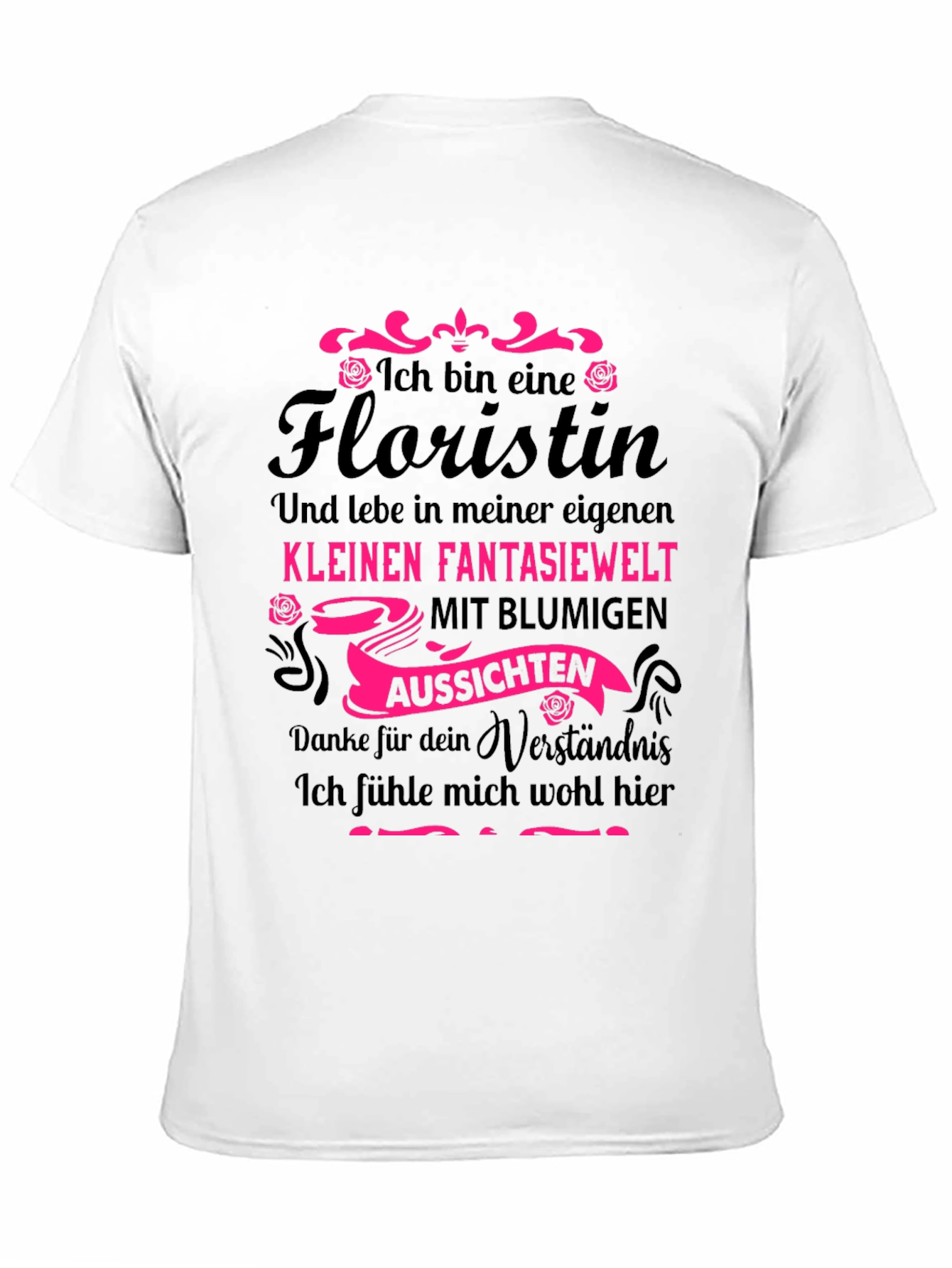 Black Florist T-Shirt - German Text Novelty Tee view 11