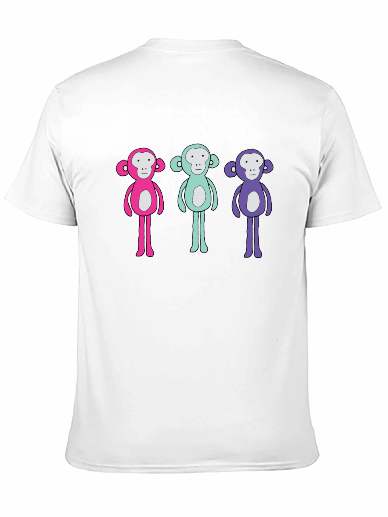 Black Monkey Trio T-Shirt - Quirky Graphic Tee view 11