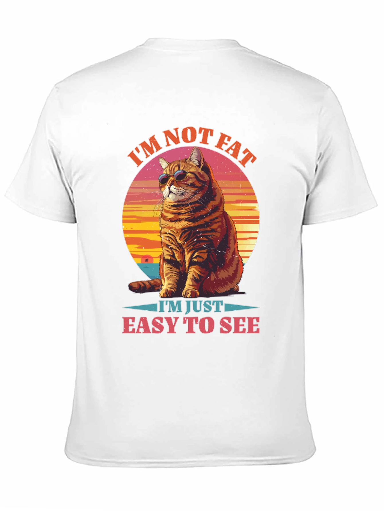 Black I'm Not Fat, Easy to See Cat Graphic Tee view 11