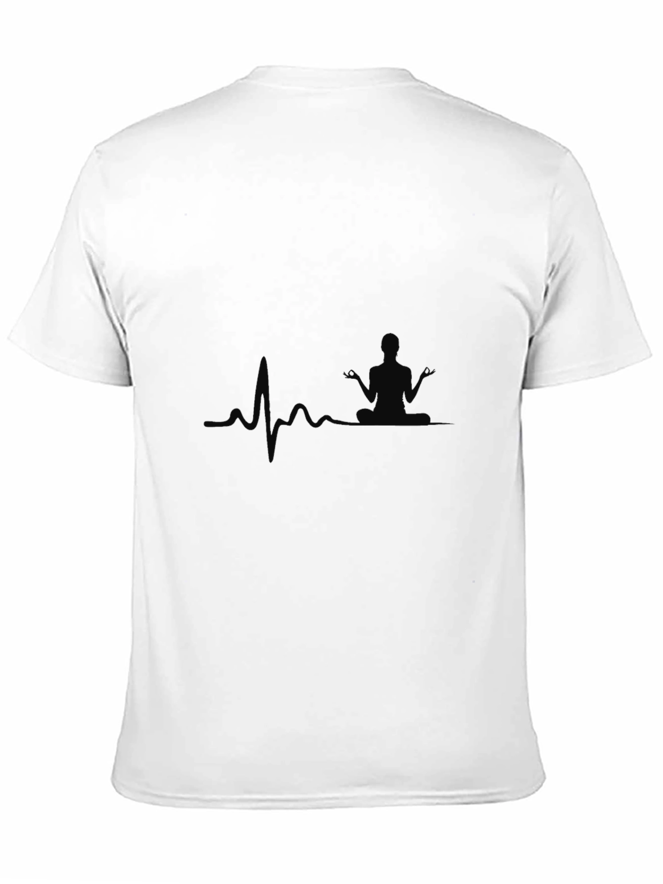 Black Yoga Heartbeat Graphic T-Shirt view 11