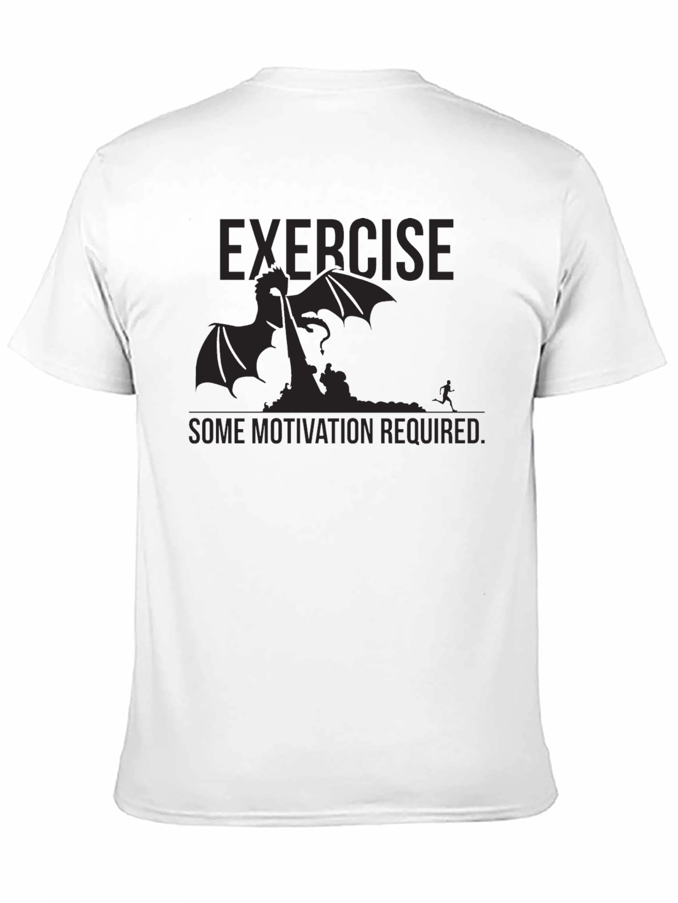 Black Exercise Motivation Dragon T-Shirt view 11
