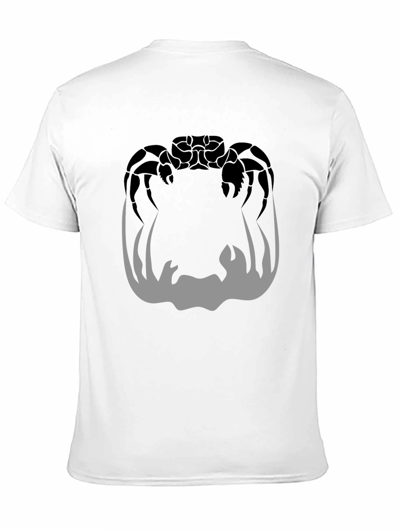 Black Crab Silhouette Graphic Print Men's Black T-Shirt view 11