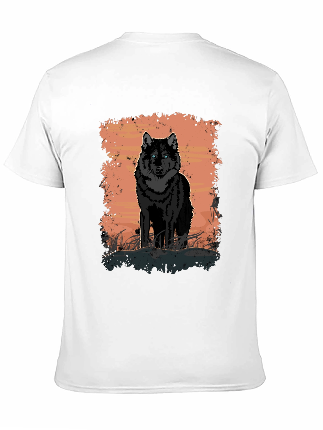 Black Wolf Graphic Print Black T-Shirt view 11