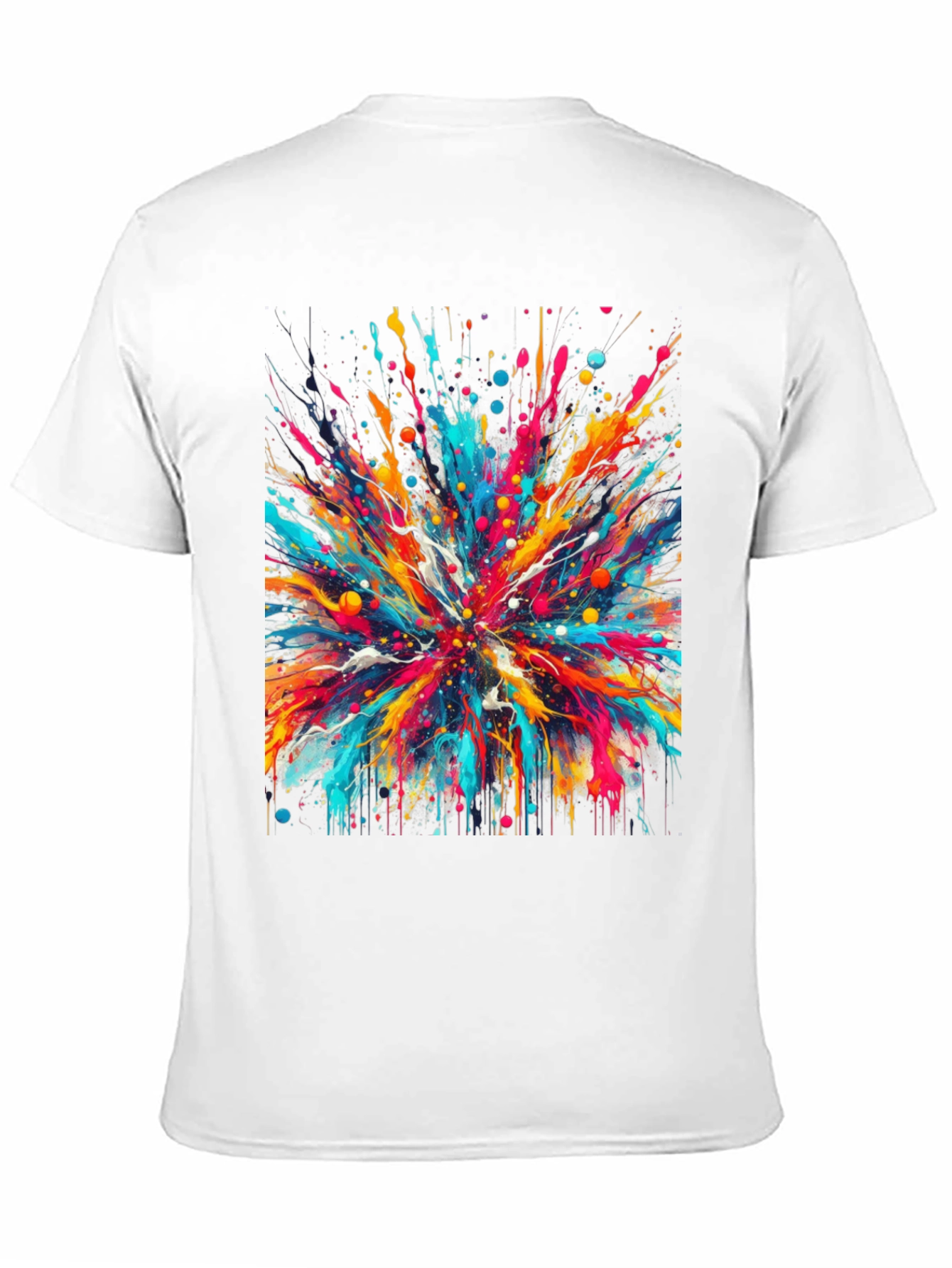 Black Colorful Splatter T-Shirt - Unique Artistic Design view 11