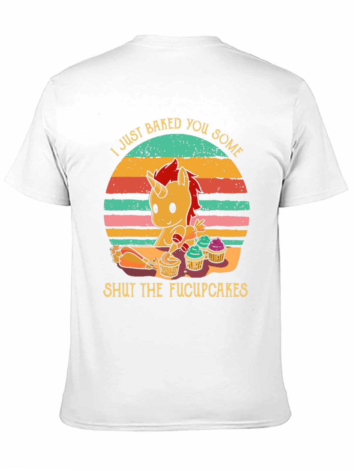 Black Funny Unicorn Baked Cupcakes Graphic Tee view 11