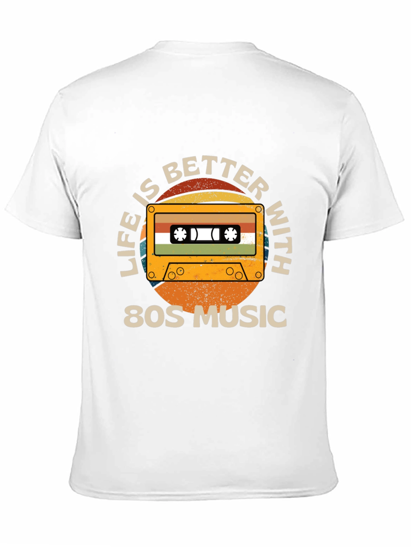 Black Retro 80s Music Cassette Graphic Tee view 11