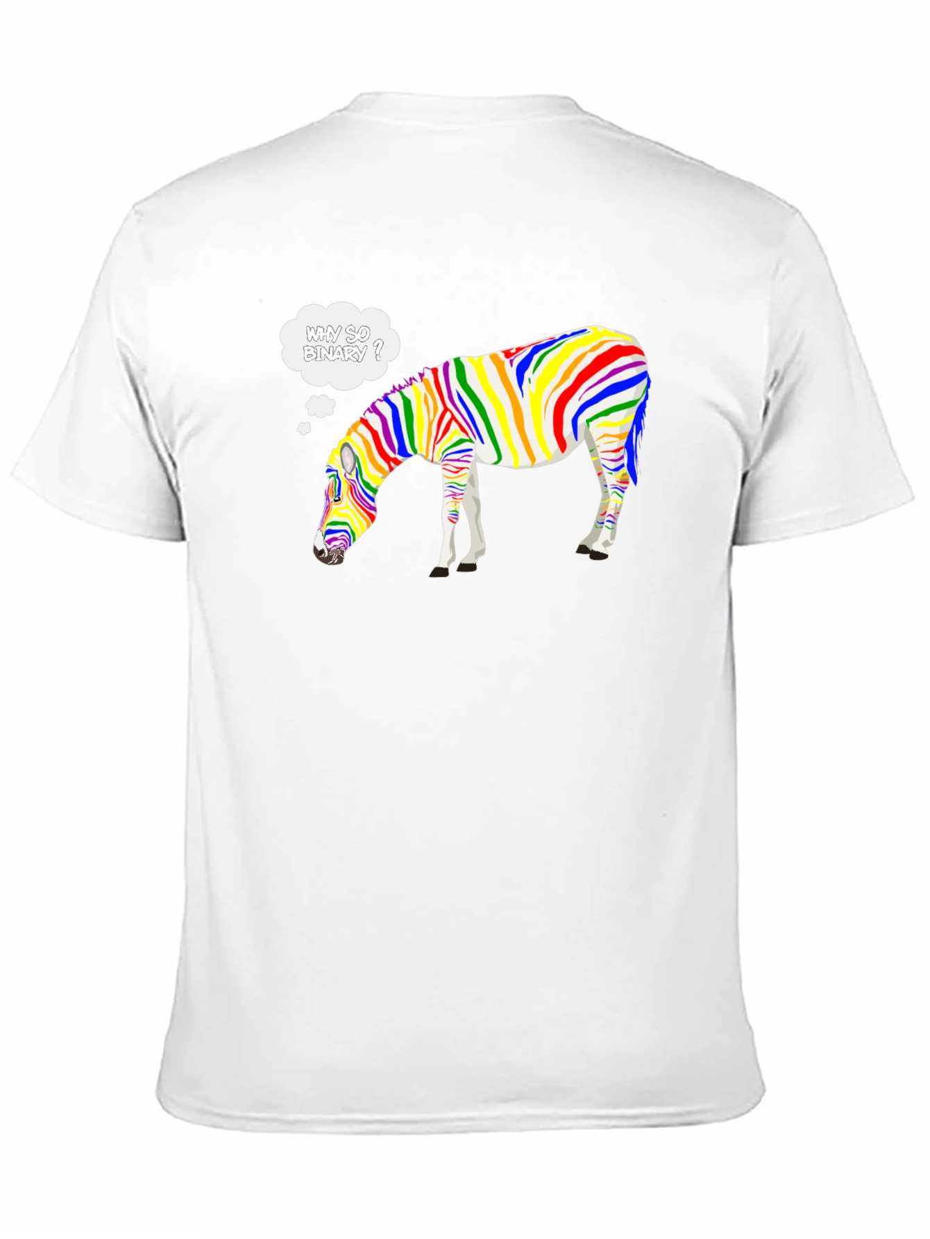 Black Why So Binary Zebra T-Shirt - Rainbow Pride Tee view 11
