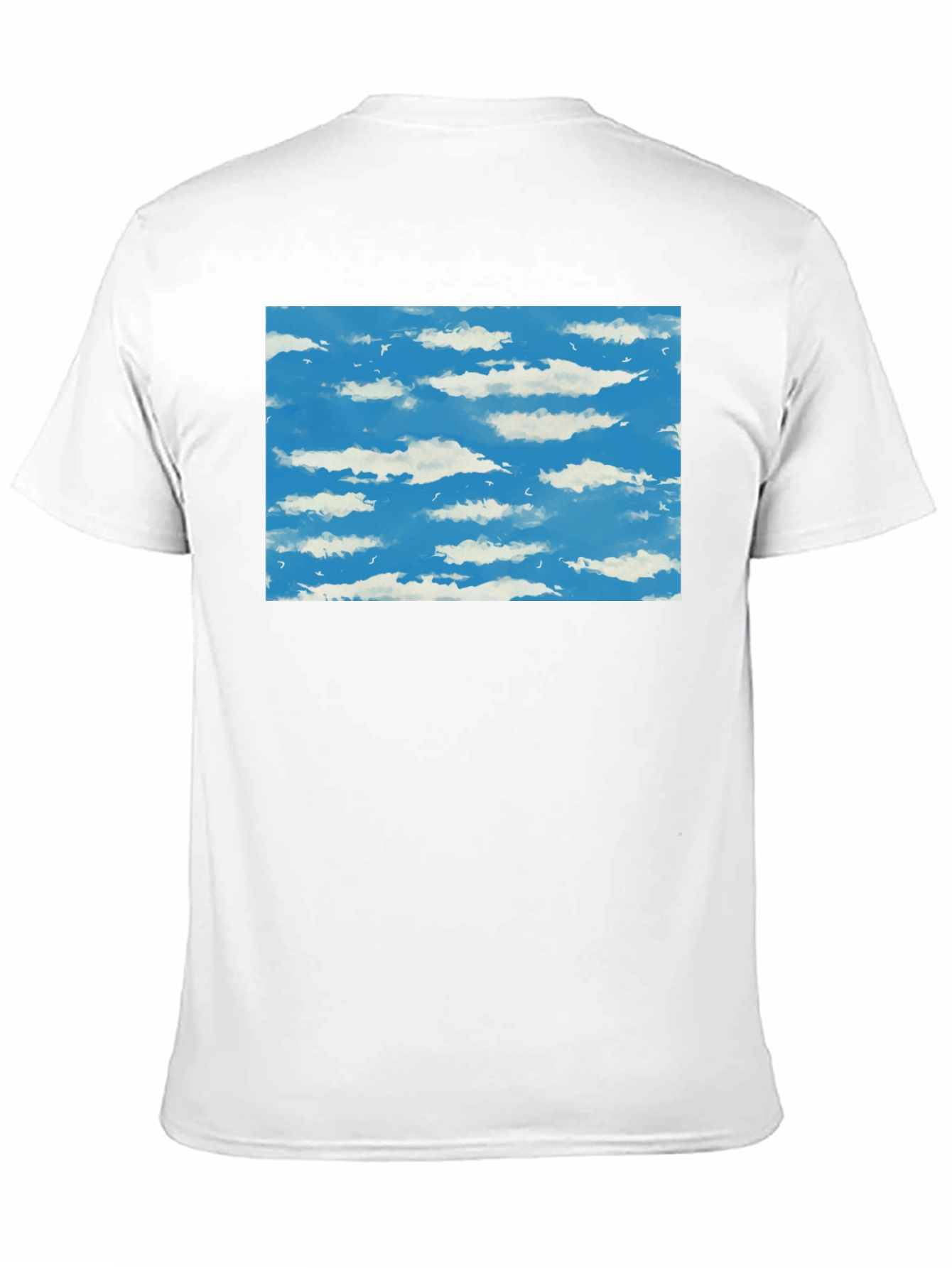 Black Cloudscape Graphic Tee - Sky Blue Print on Black view 11