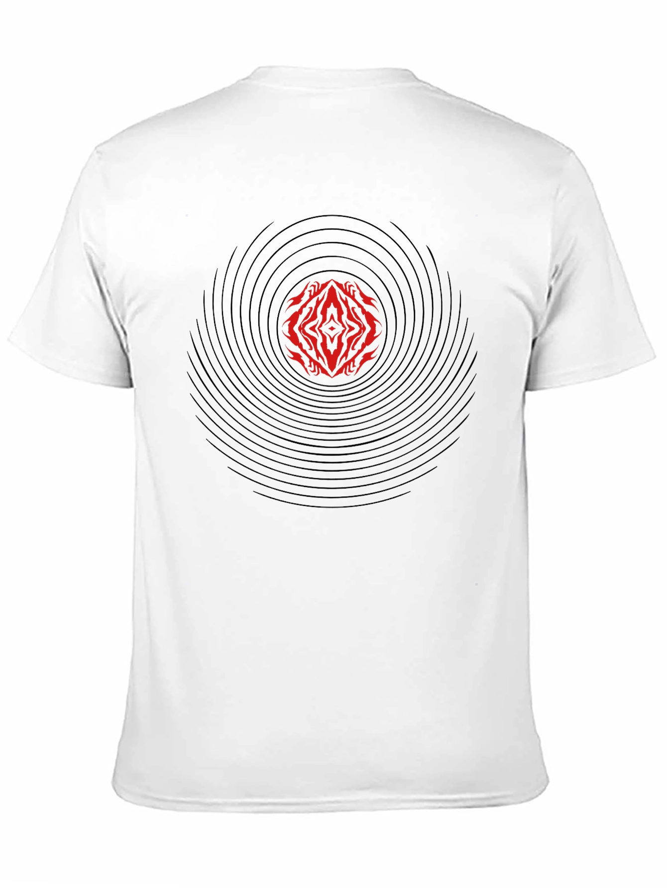Abstract Vinyl Record Graphic Tee - Black Cotton Blend - 11