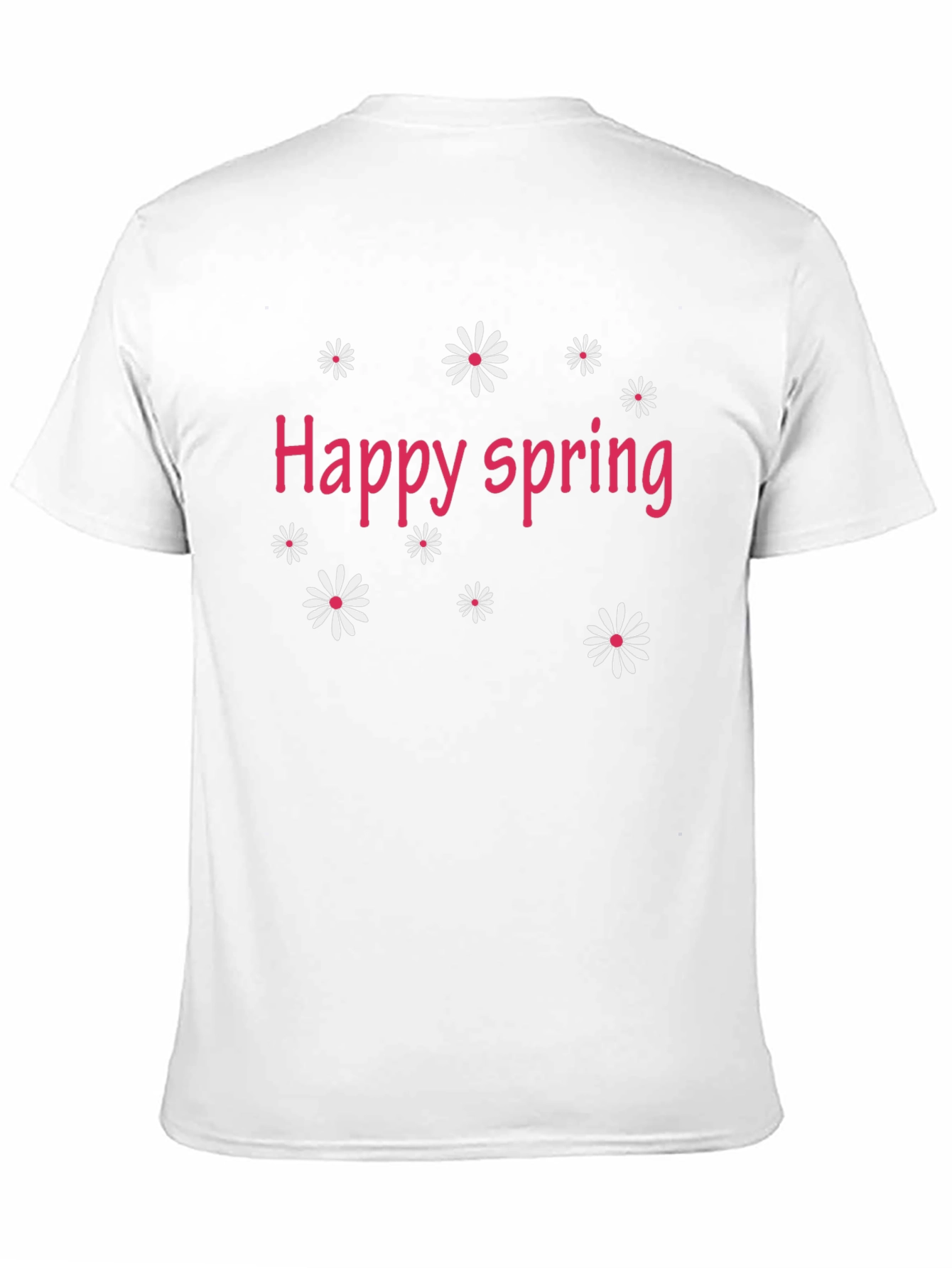 Black Happy Spring Black T-Shirt - Floral Design view 11