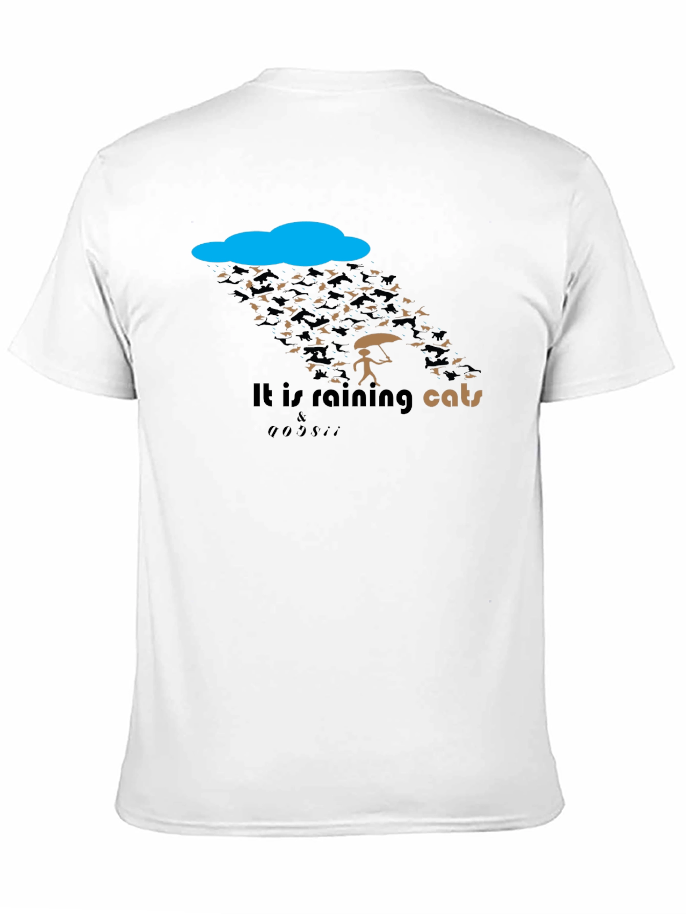 Black Funny "It's Raining Cats & Dogs" Graphic T-Shirt view 11