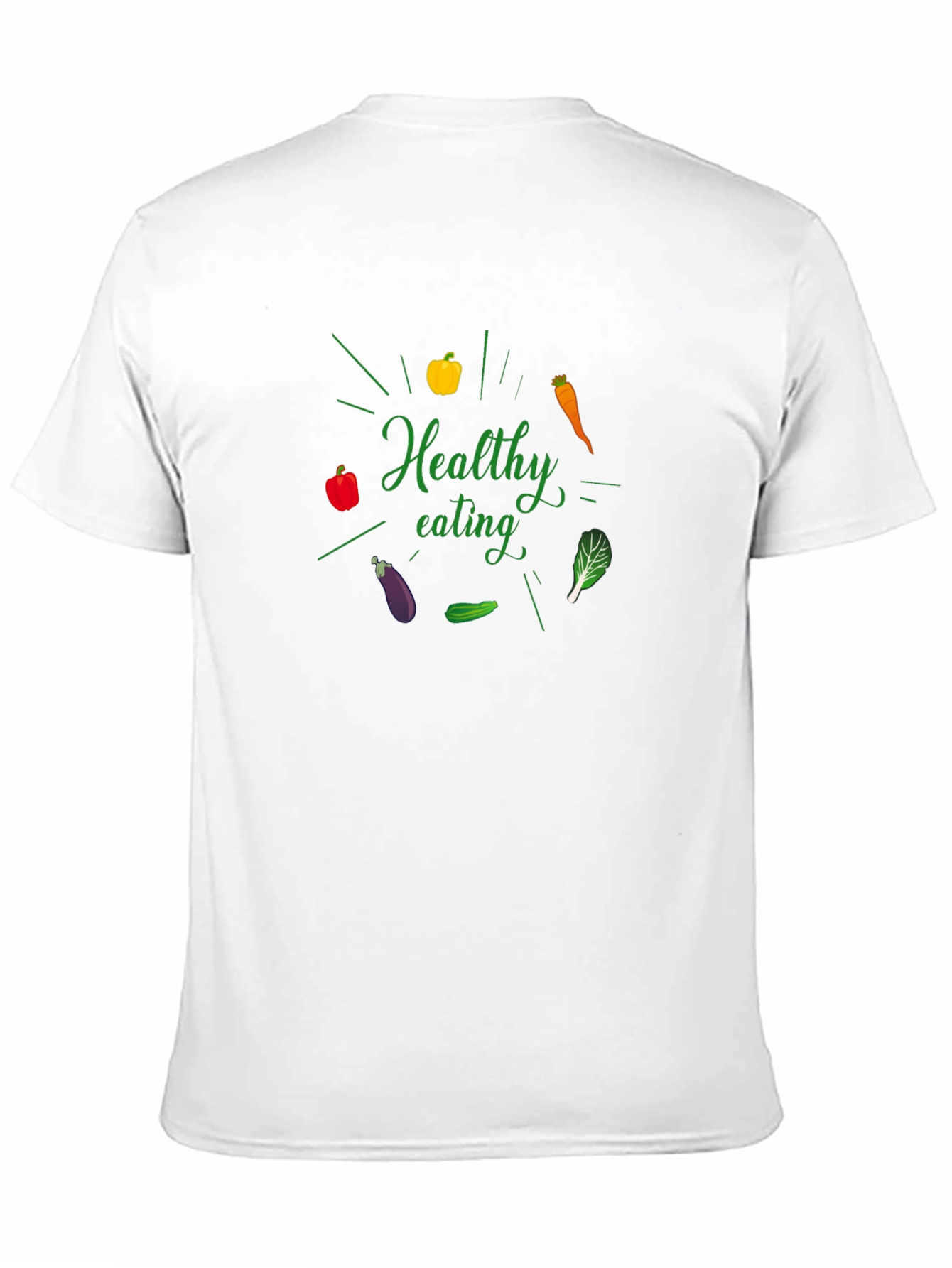 Black Healthy Eating T-Shirt - Eat Your Veggies! view 11