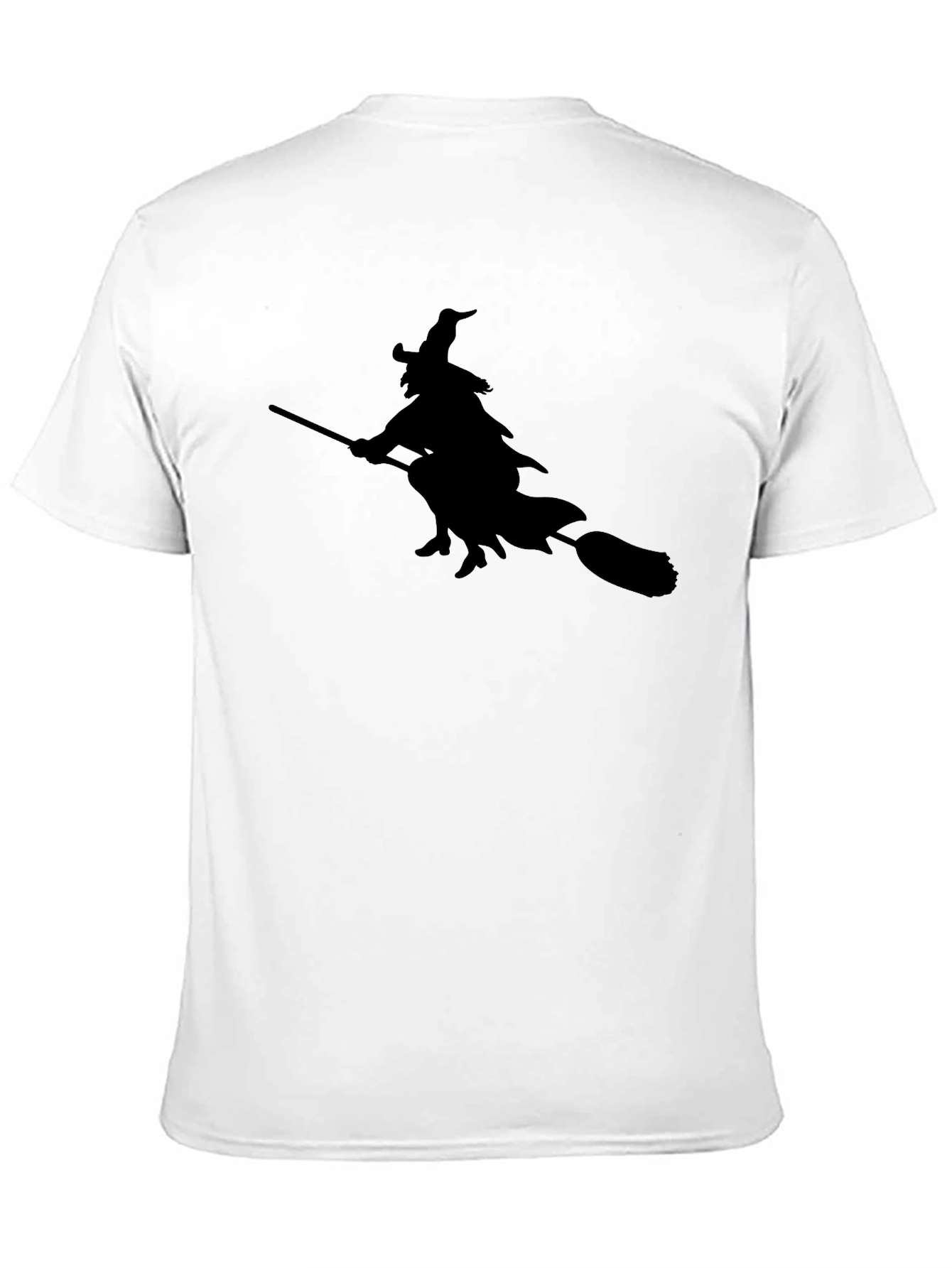 Black Witch on Broom T-Shirt - Black Tee view 11