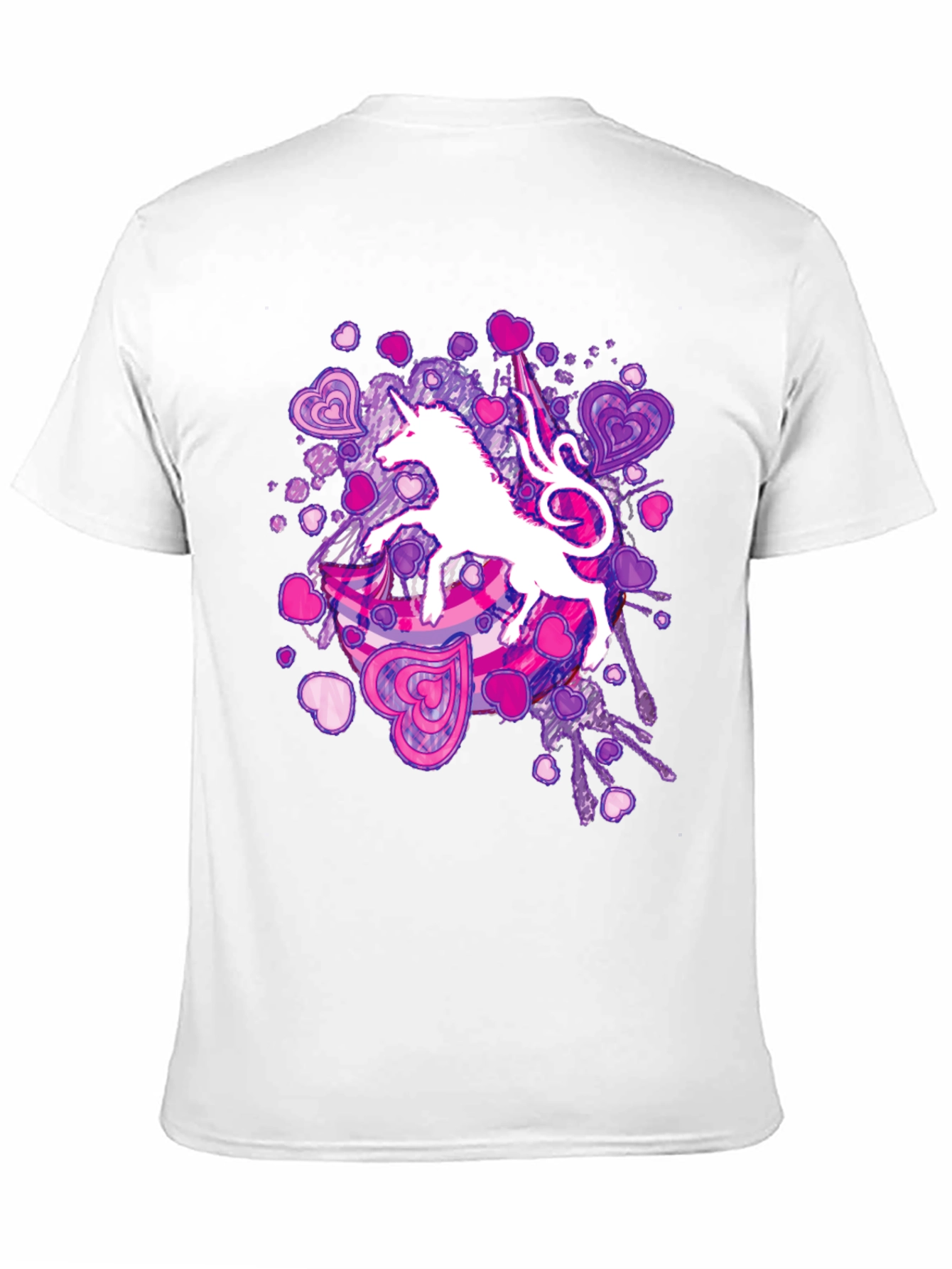 Black Unicorn Hearts Graphic T-Shirt - Black Cotton Tee view 11