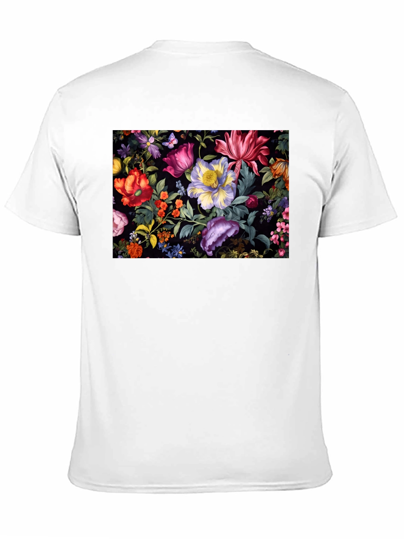 Black Floral Print Black T-Shirt view 11