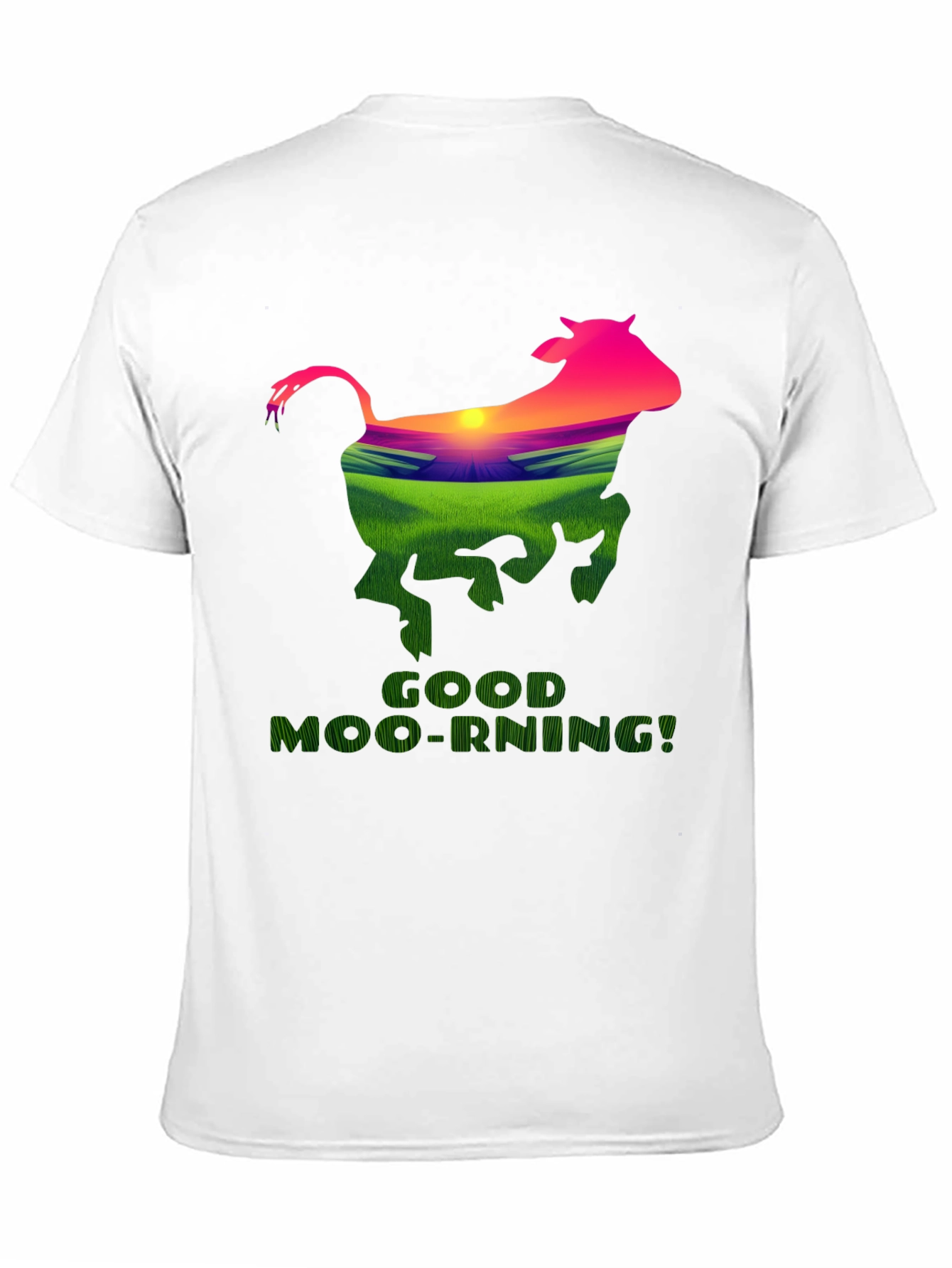 Black Good Moo-Rning Cow Graphic Tee - Farm Fresh Humor! view 11